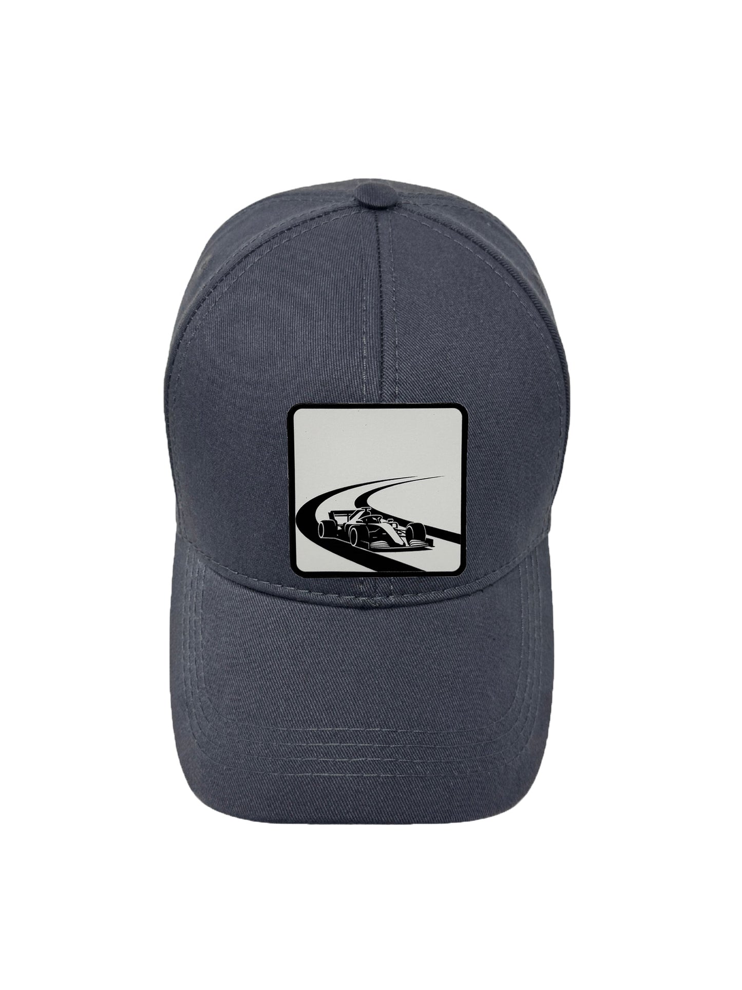 Checkered Flag | Embossed Removable Racing Patch 6 Panel Baseball Hat – %100 Cotton, Adjustable Strapback, Curved Bill , One Size Fits Most