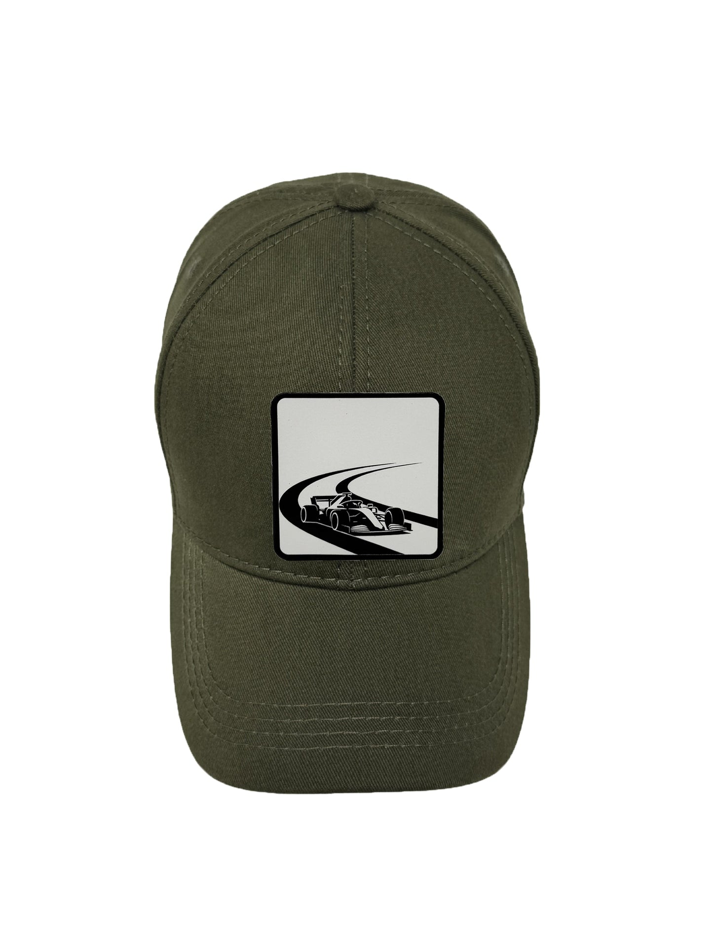 Checkered Flag | Embossed Removable Racing Patch 6 Panel Baseball Hat – %100 Cotton, Adjustable Strapback, Curved Bill , One Size Fits Most