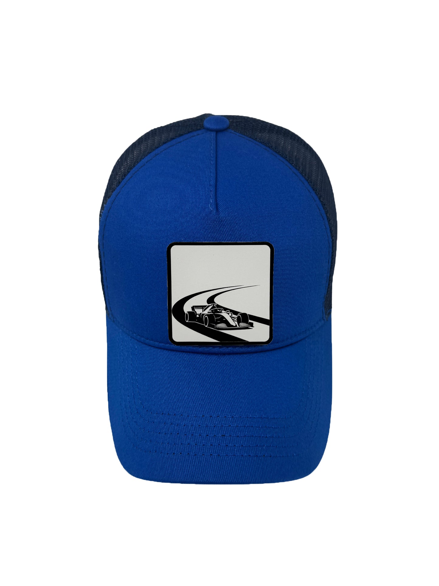 Checkered Flag | Embossed Removable Racing Patch Trucker Hat – Adjustable Snapback, Breathable Mesh, One Size Fits Most