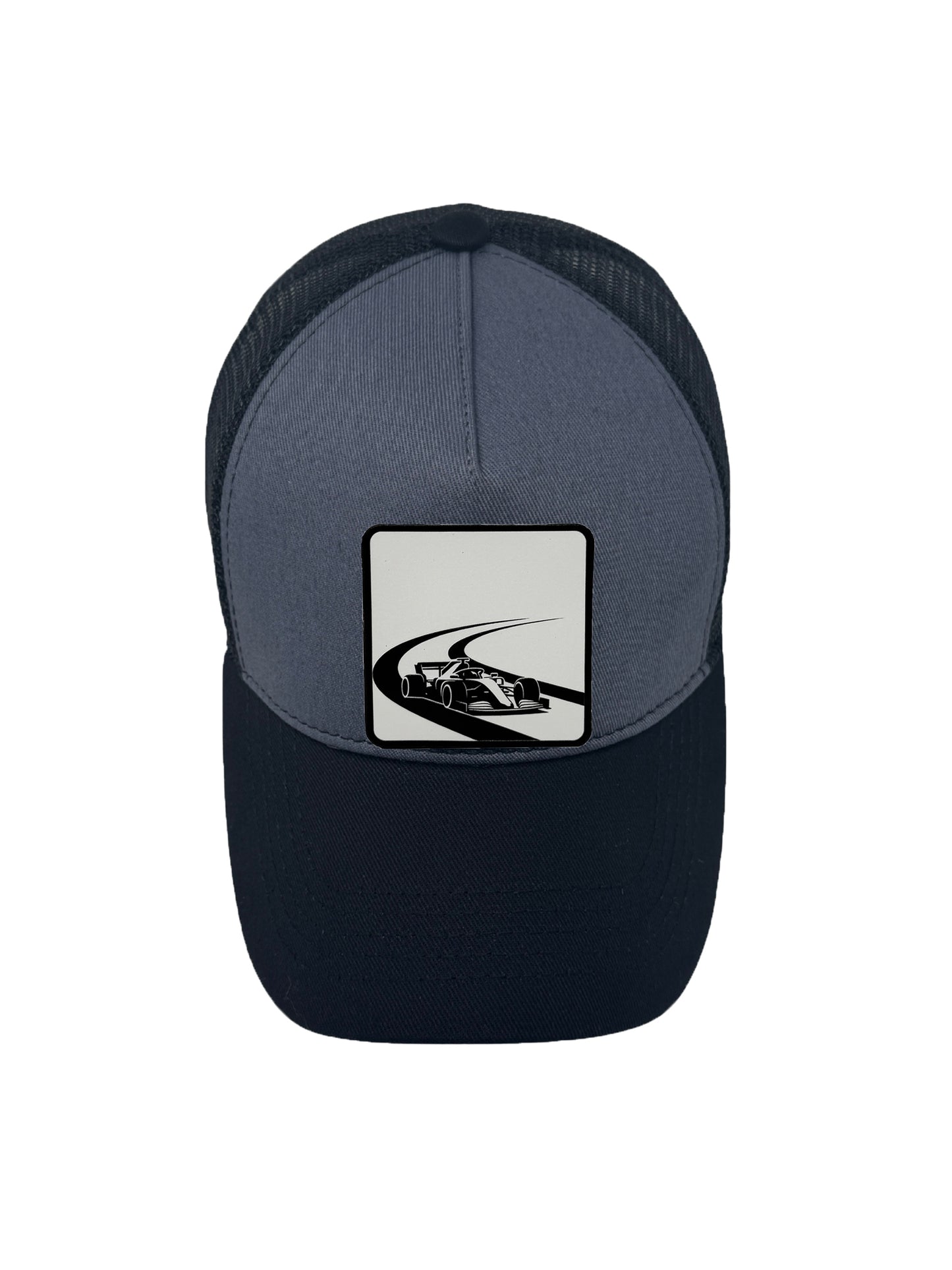 Checkered Flag | Embossed Removable Racing Patch Trucker Hat – Adjustable Snapback, Breathable Mesh, One Size Fits Most