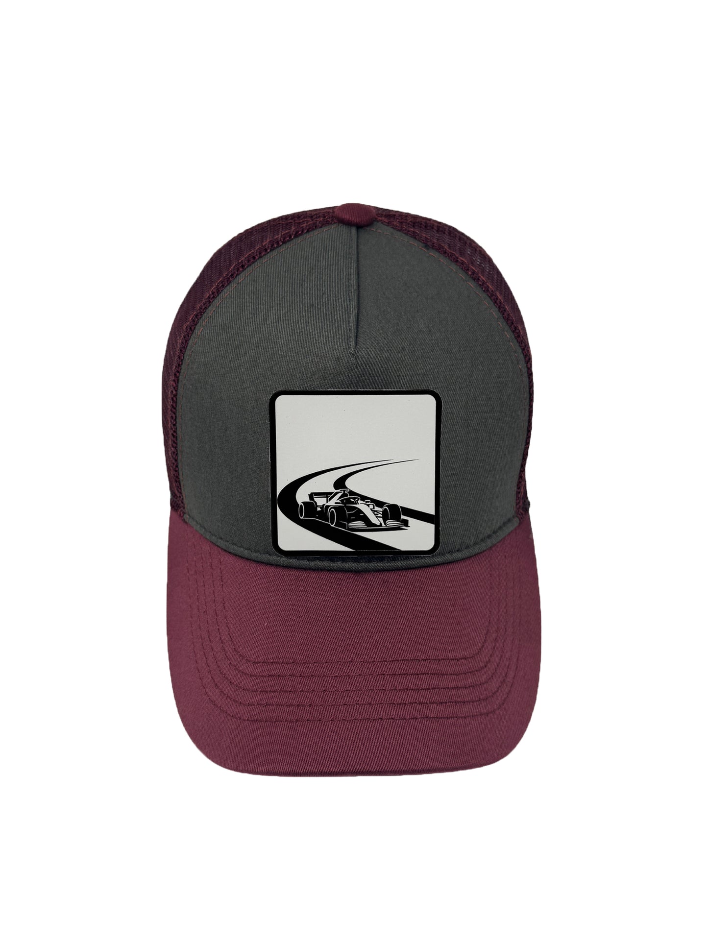 Checkered Flag | Embossed Removable Racing Patch Trucker Hat – Adjustable Snapback, Breathable Mesh, One Size Fits Most