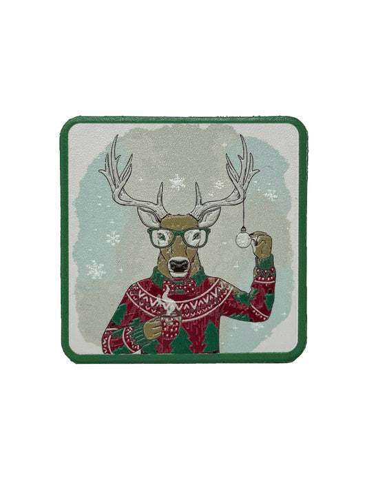 Christmas Reindeer | Embossed Removable Christmas Patch