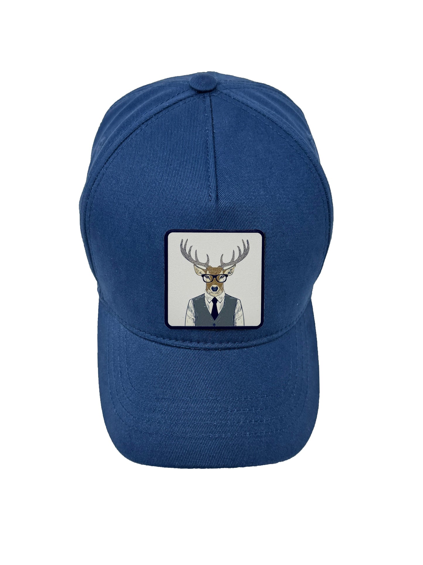 Corporate Reindeer | Embossed Removable Patch 5 Panel Baseball Hat – %100 Cotton, Adjustable Strapback, Curved Bill , One Size Fits Most