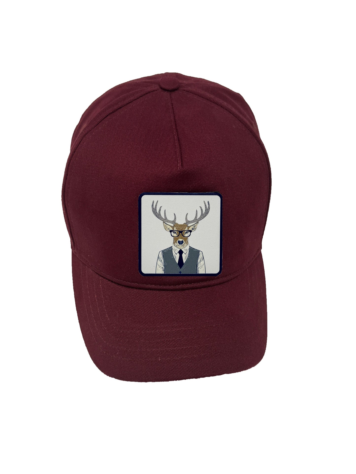 Corporate Reindeer | Embossed Removable Patch 5 Panel Baseball Hat – %100 Cotton, Adjustable Strapback, Curved Bill , One Size Fits Most