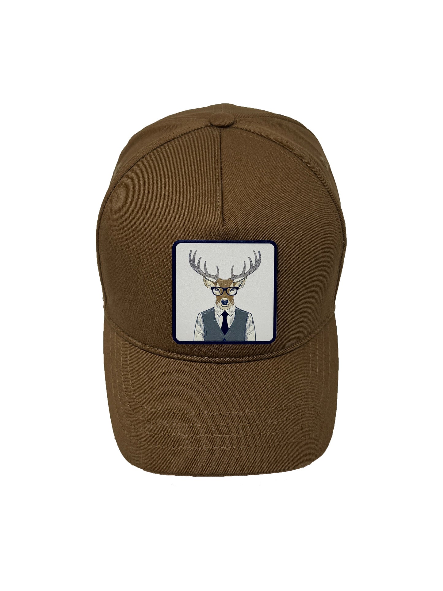 Corporate Reindeer | Embossed Removable Patch 5 Panel Baseball Hat – %100 Cotton, Adjustable Strapback, Curved Bill , One Size Fits Most