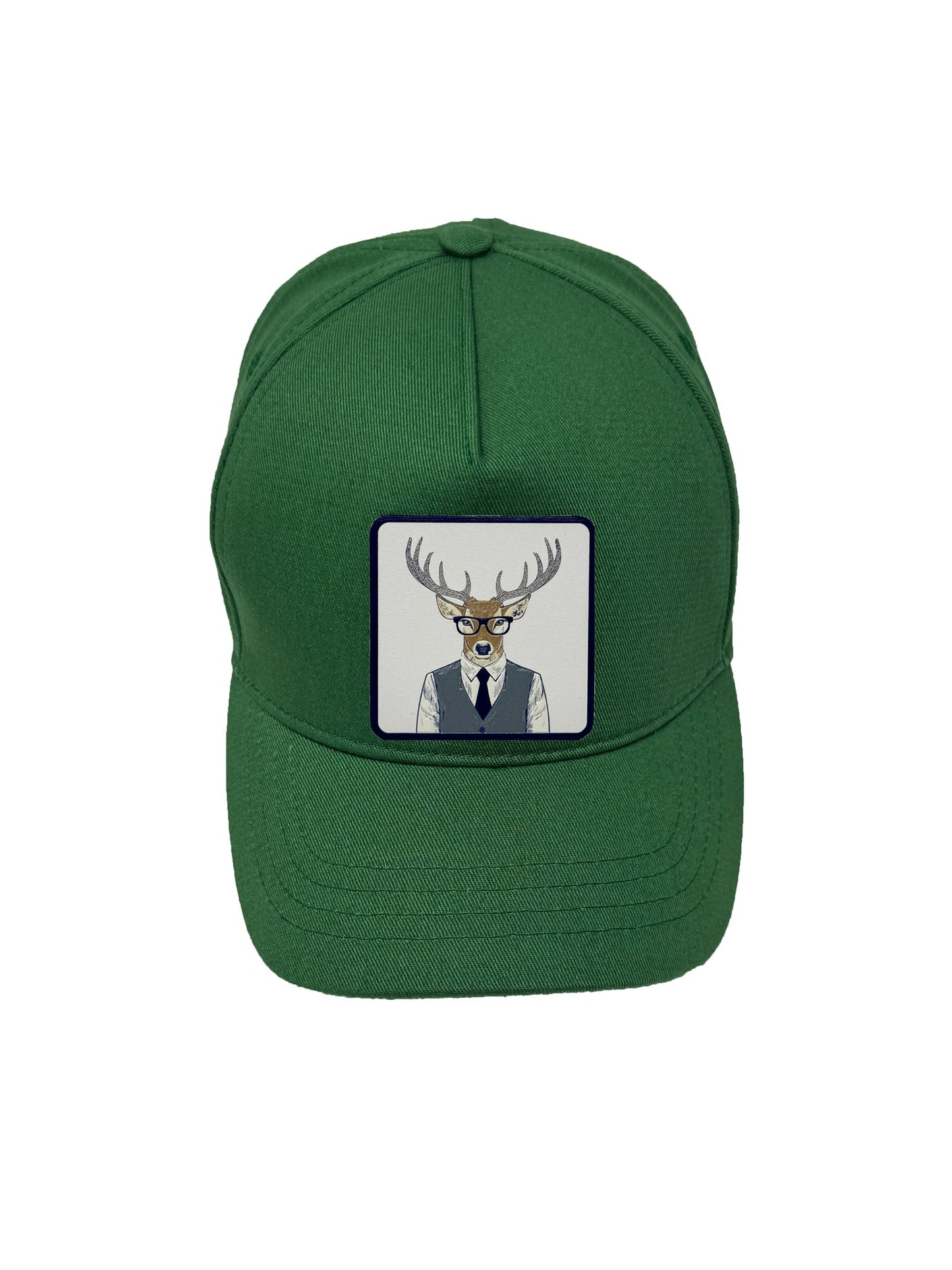 Corporate Reindeer | Embossed Removable Patch 5 Panel Baseball Hat – %100 Cotton, Adjustable Strapback, Curved Bill , One Size Fits Most