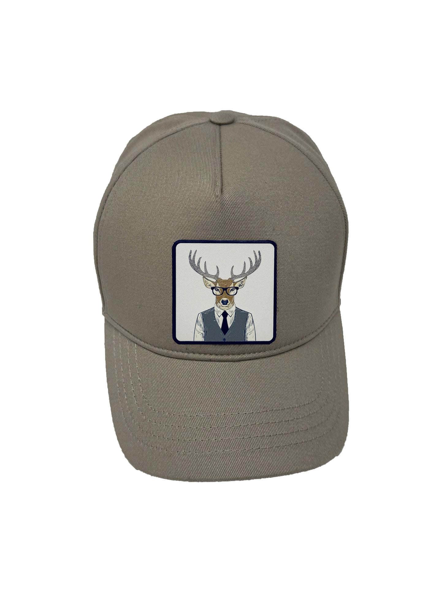 Corporate Reindeer | Embossed Removable Patch 5 Panel Baseball Hat – %100 Cotton, Adjustable Strapback, Curved Bill , One Size Fits Most