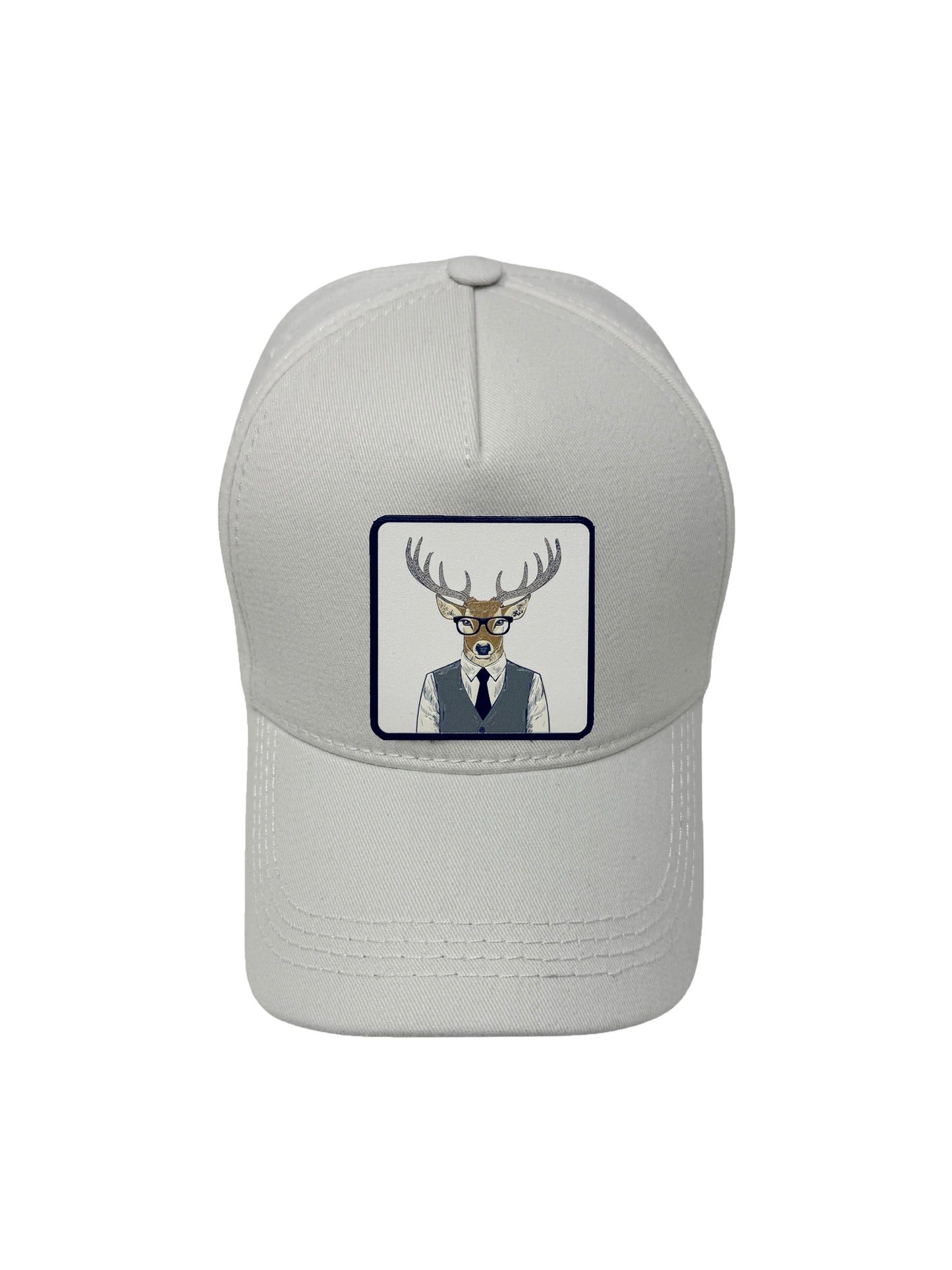 Corporate Reindeer | Embossed Removable Patch 5 Panel Baseball Hat – %100 Cotton, Adjustable Strapback, Curved Bill , One Size Fits Most
