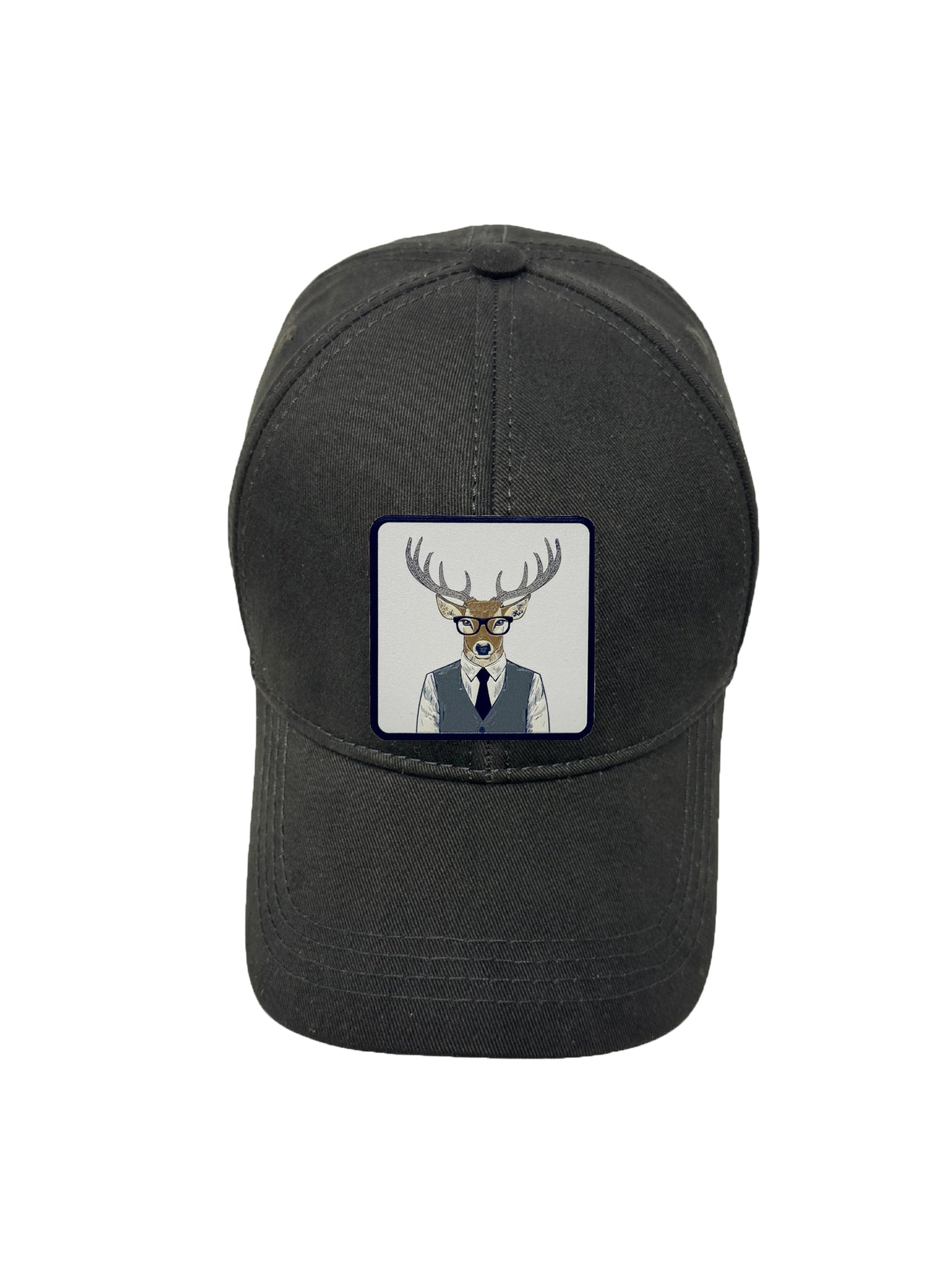 Corporate Reindeer | Embossed Removable Patch 6 Panel Baseball Hat – %100 Cotton, Adjustable Strapback, Curved Bill , One Size Fits Most