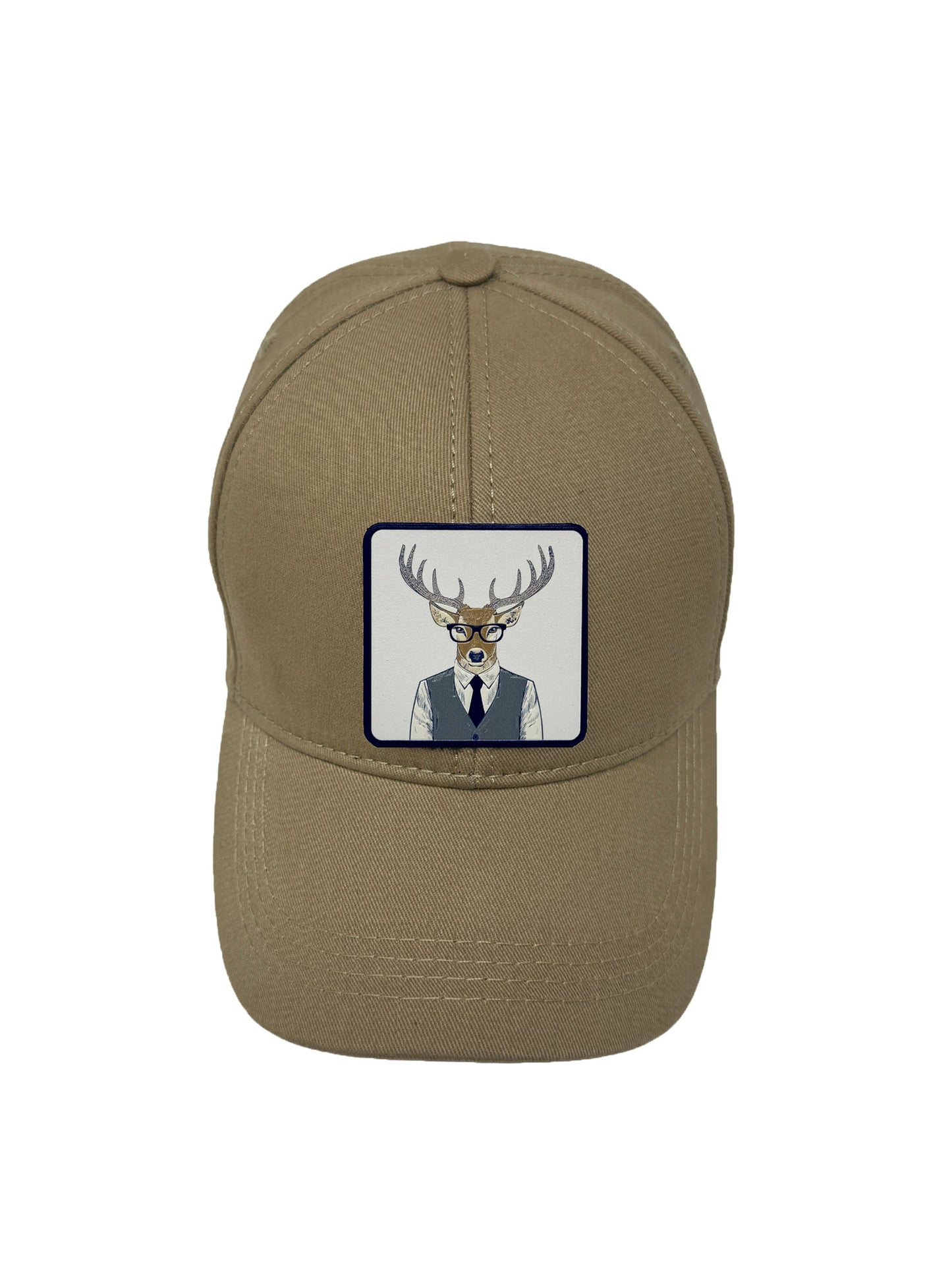 Corporate Reindeer | Embossed Removable Patch 6 Panel Baseball Hat – %100 Cotton, Adjustable Strapback, Curved Bill , One Size Fits Most
