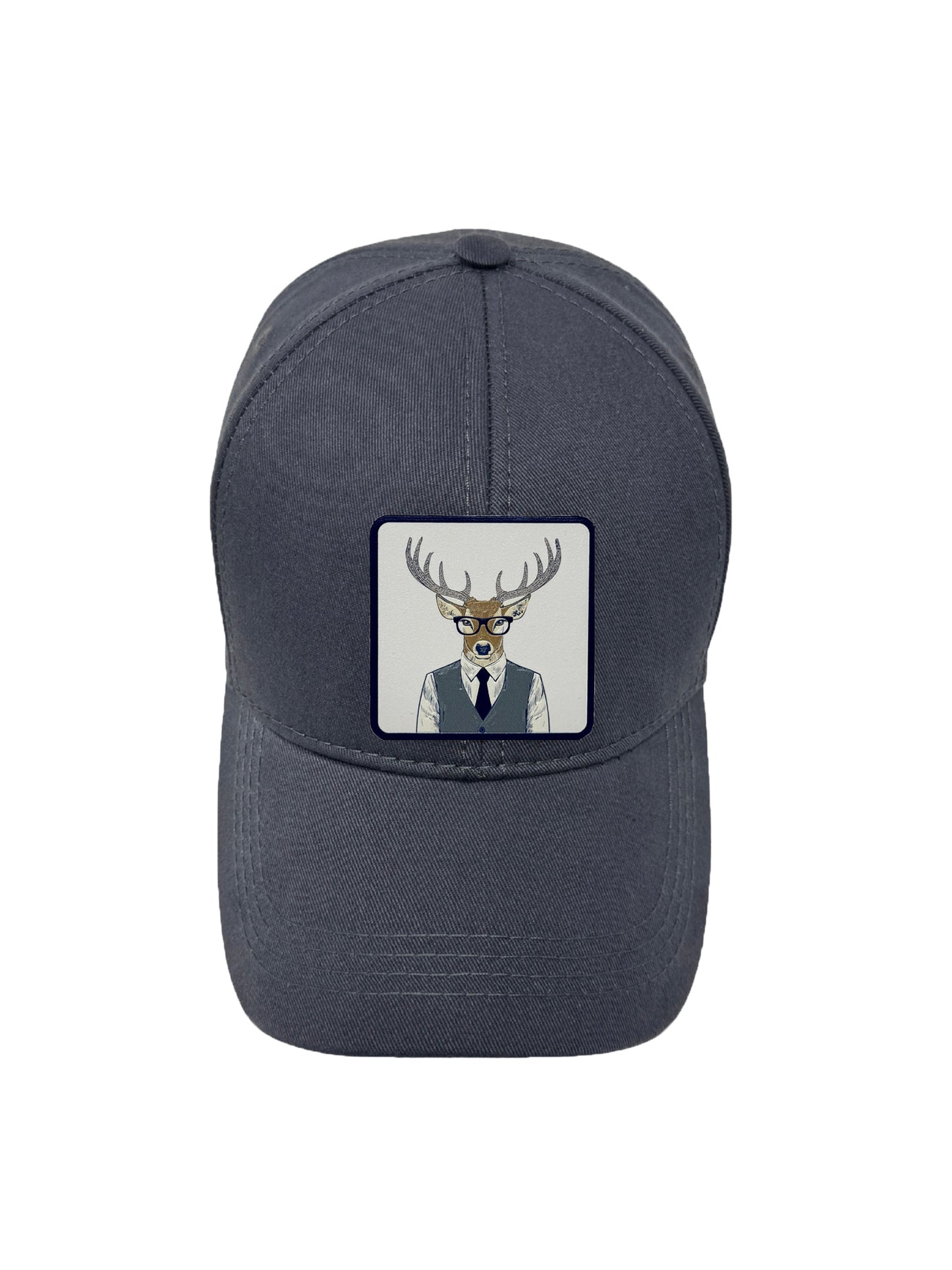 Corporate Reindeer | Embossed Removable Patch 6 Panel Baseball Hat – %100 Cotton, Adjustable Strapback, Curved Bill , One Size Fits Most