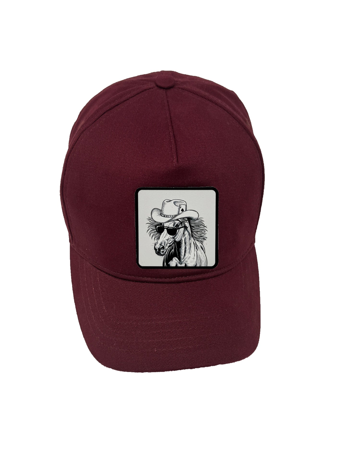 Cowboy Colt | Embossed Removable Western Patch 5 Panel Baseball Hat – %100 Cotton, Adjustable Strapback, Curved Bill , One Size Fits Most