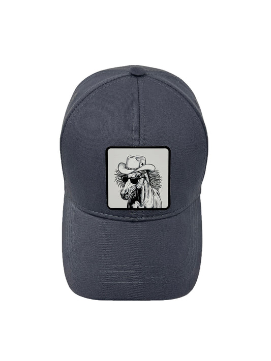 Cowboy Colt | Embossed Removable Western Patch 6 Panel Baseball Hat – %100 Cotton, Adjustable Strapback, Curved Bill , One Size Fits Most