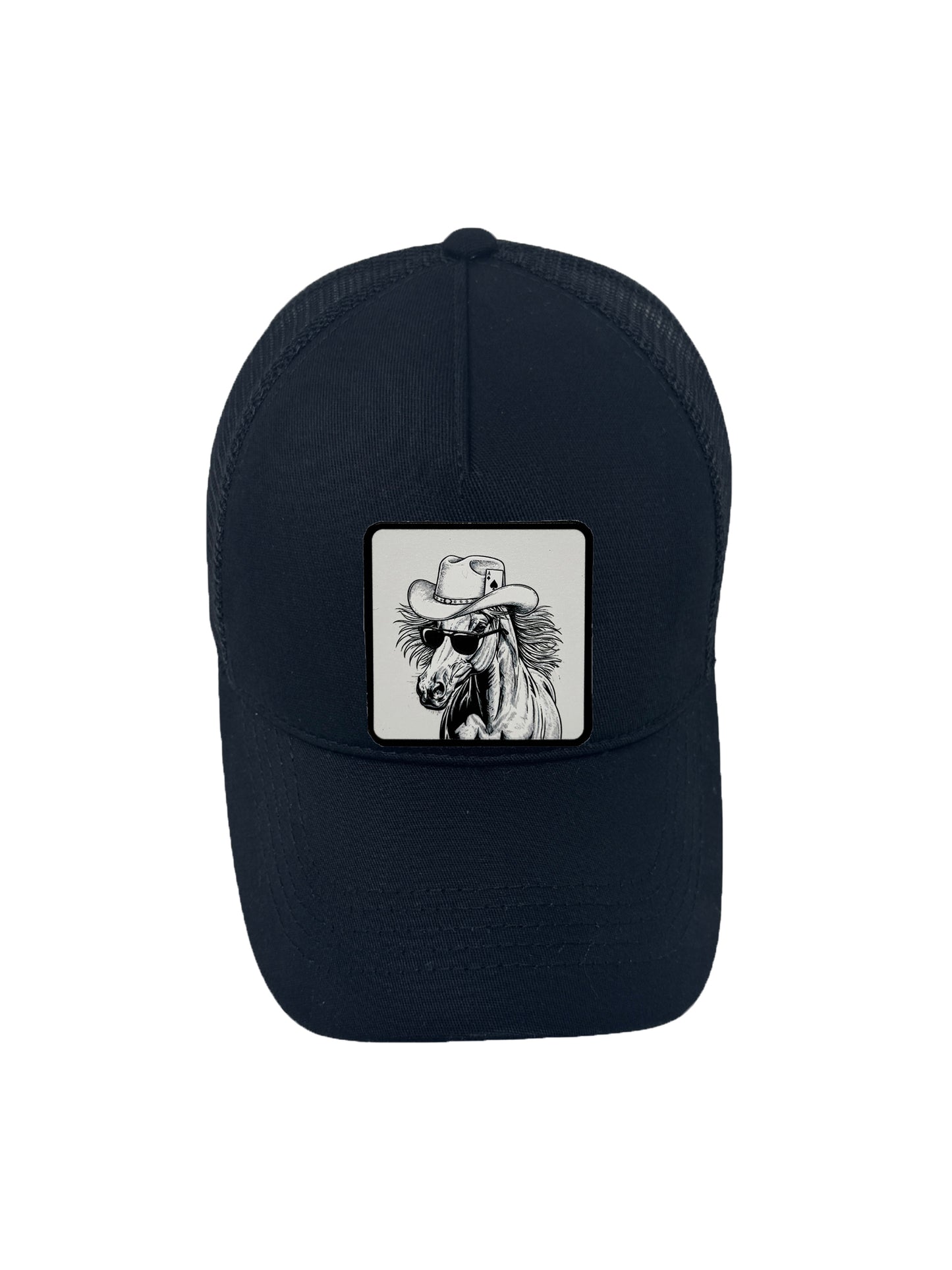 Cowboy Colt | Embossed Removable Western Patch Trucker Hat – Adjustable Snapback, Breathable Mesh, One Size Fits Most