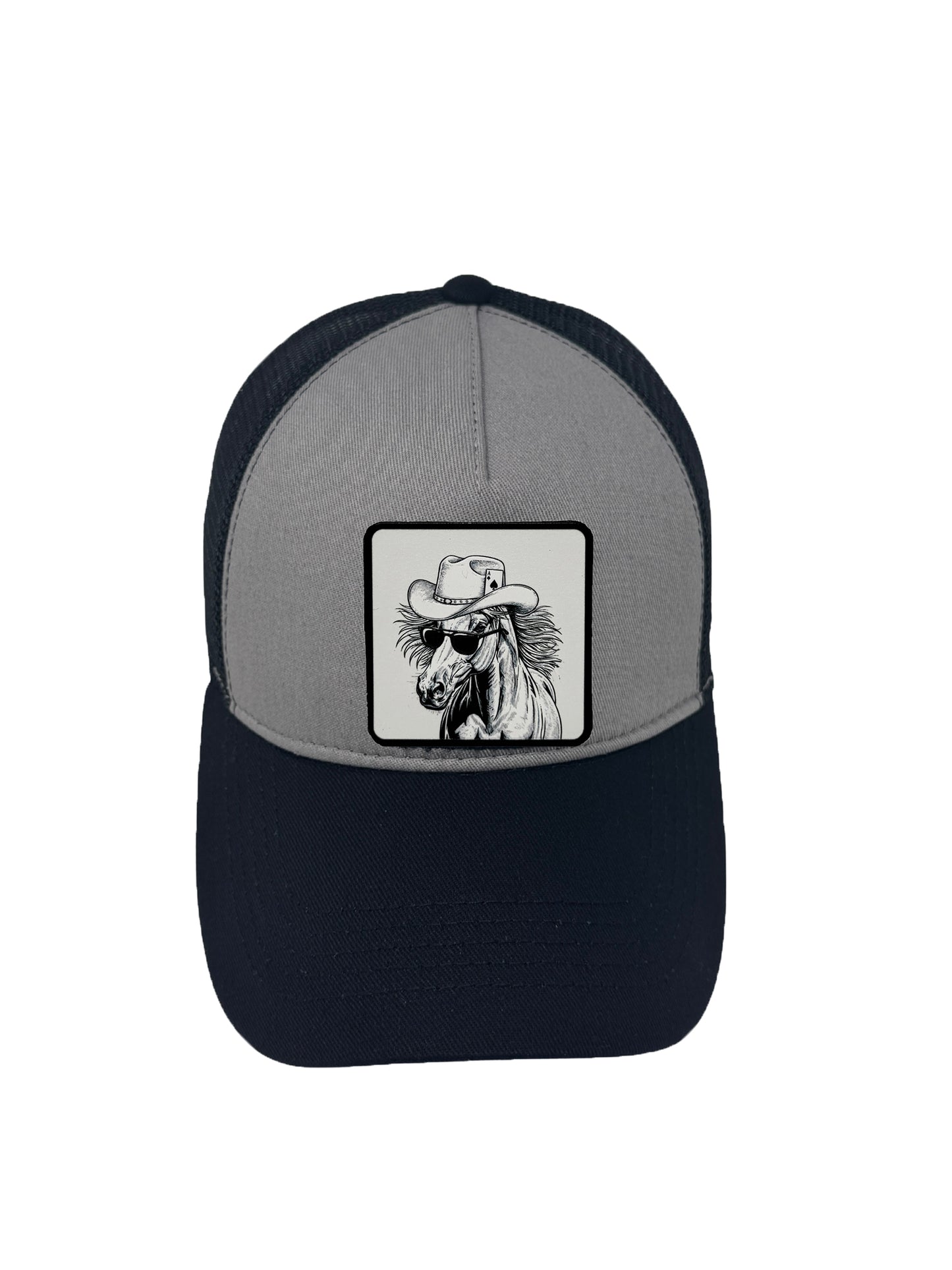 Cowboy Colt | Embossed Removable Western Patch Trucker Hat – Adjustable Snapback, Breathable Mesh, One Size Fits Most