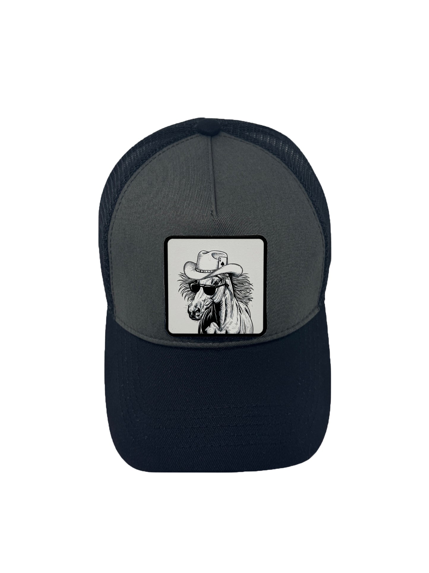 Cowboy Colt | Embossed Removable Western Patch Trucker Hat – Adjustable Snapback, Breathable Mesh, One Size Fits Most