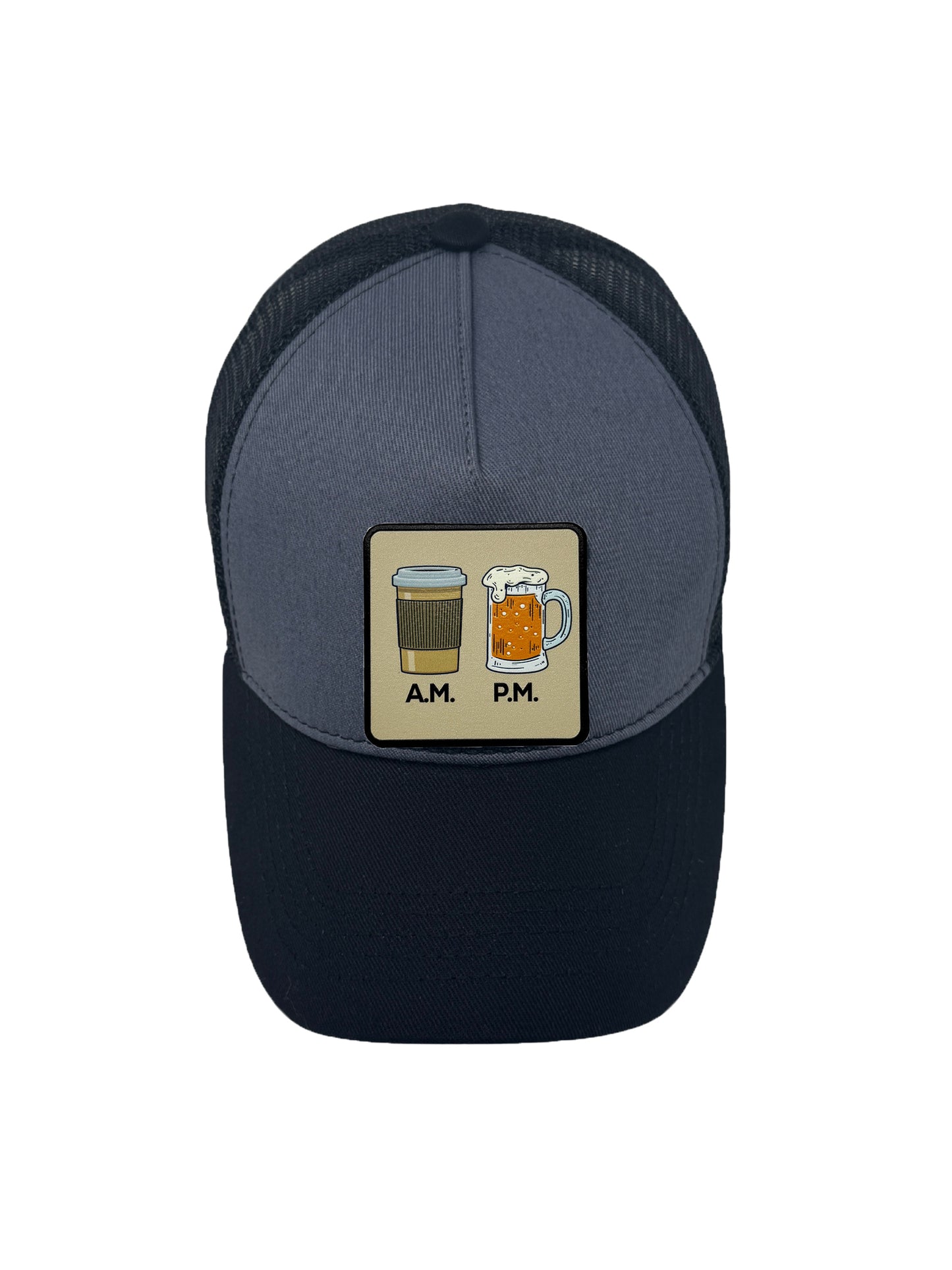 Day N Night | Embossed Removable Lifestyle Patch Trucker Hat – Adjustable Snapback, Breathable Mesh, One Size Fits Most