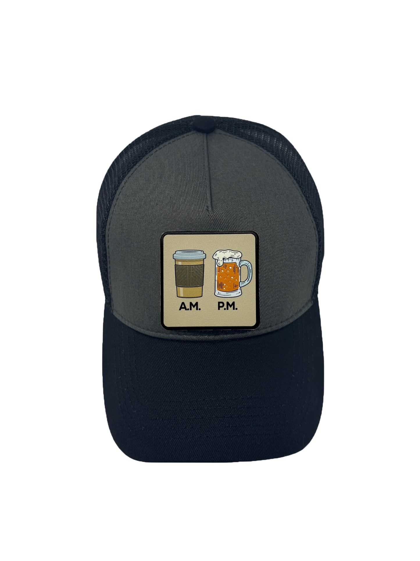 Day N Night | Embossed Removable Lifestyle Patch Trucker Hat – Adjustable Snapback, Breathable Mesh, One Size Fits Most