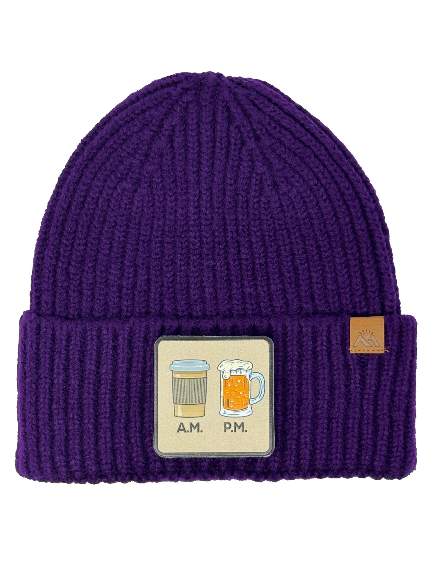 Day N Night | Embossed Removable Lifestyle Patch Beanie - Wool Blend, Soft, Warm, One Size Fits Most