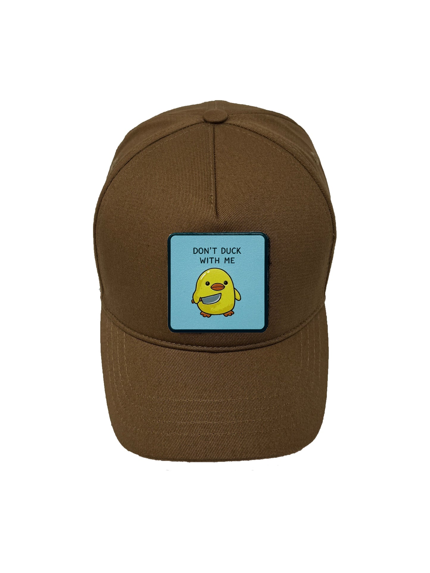 Don't Duck With Me | Embossed Removable Patch 5 Panel Baseball Hat – %100 Cotton, Adjustable Strapback, Curved Bill , One Size Fits Most
