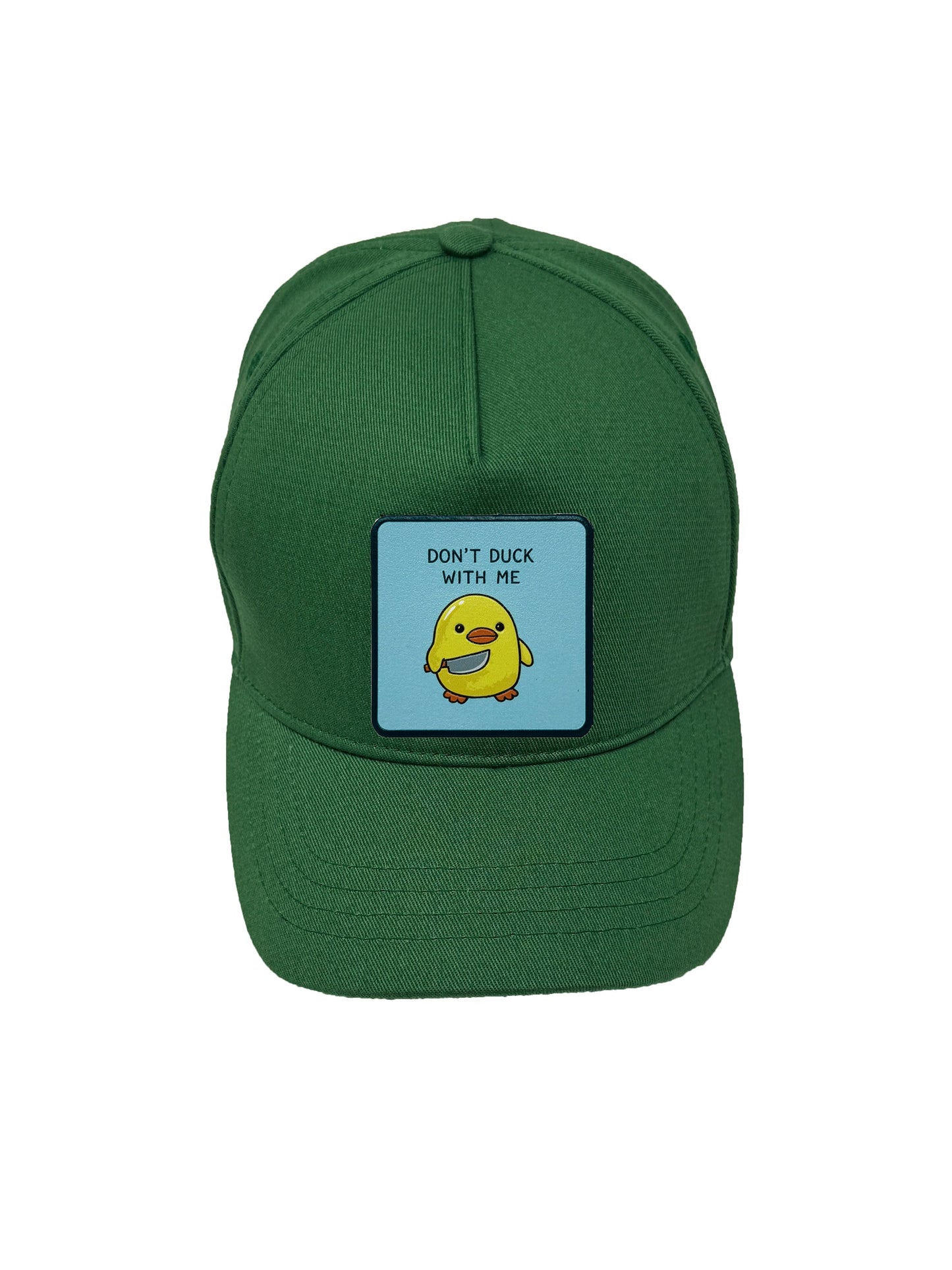 Don't Duck With Me | Embossed Removable Patch 5 Panel Baseball Hat – %100 Cotton, Adjustable Strapback, Curved Bill , One Size Fits Most