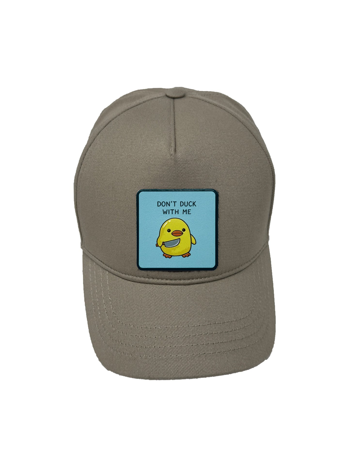 Don't Duck With Me | Embossed Removable Patch 5 Panel Baseball Hat – %100 Cotton, Adjustable Strapback, Curved Bill , One Size Fits Most