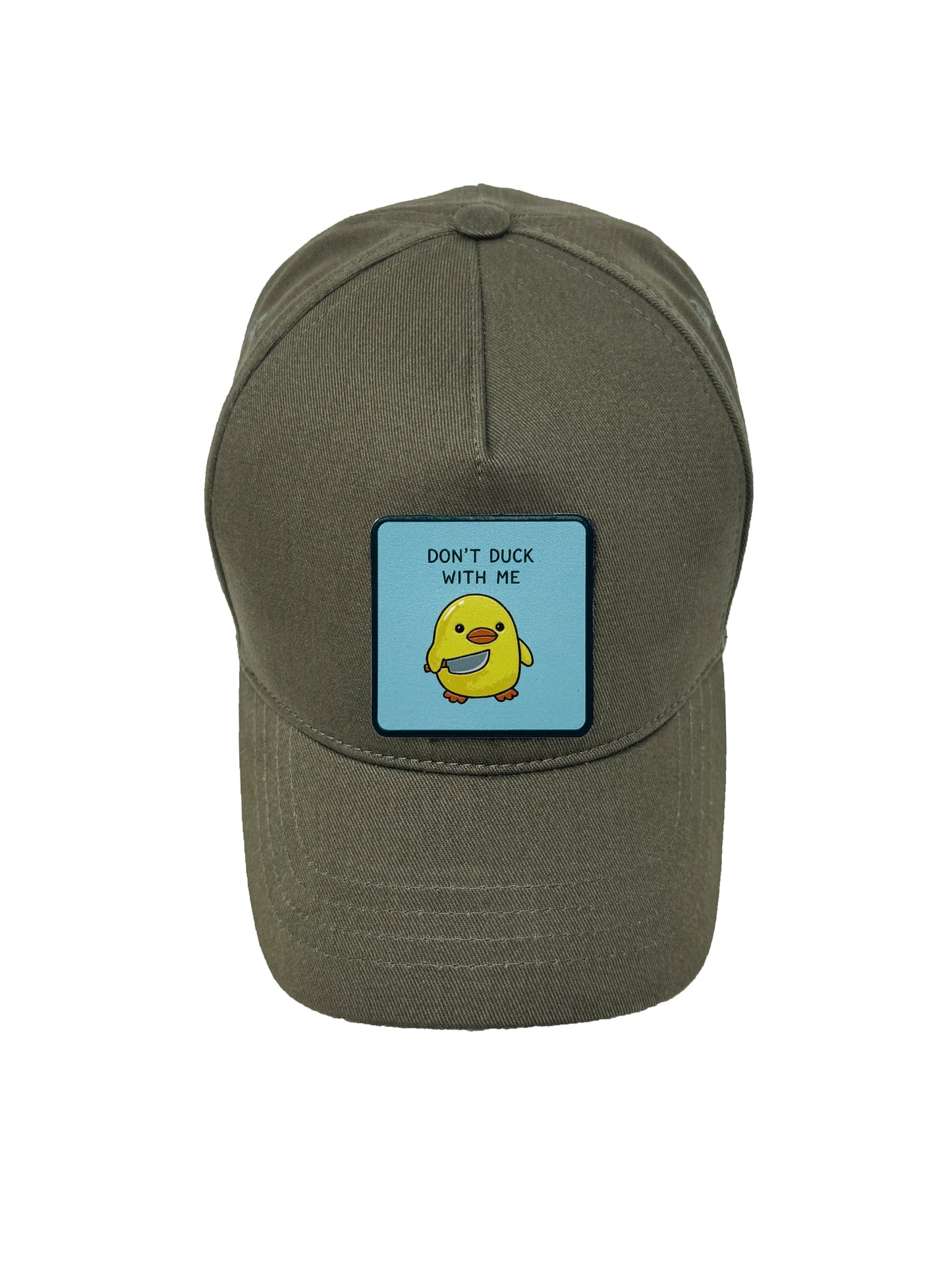 Don't Duck With Me | Embossed Removable Patch 5 Panel Baseball Hat – %100 Cotton, Adjustable Strapback, Curved Bill , One Size Fits Most
