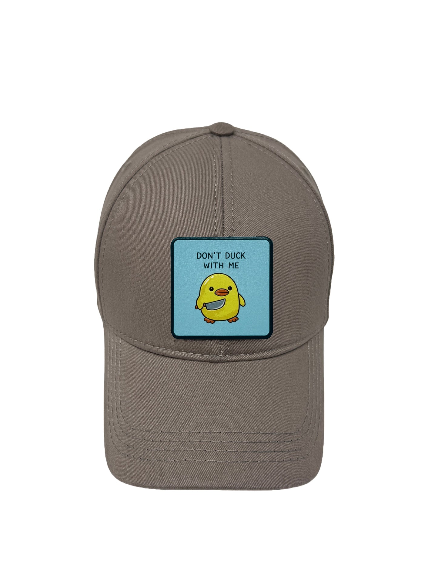 Don't Duck With Me | Embossed Removable Patch 6 Panel Baseball Hat – %100 Cotton, Adjustable Strapback, Curved Bill , One Size Fits Most