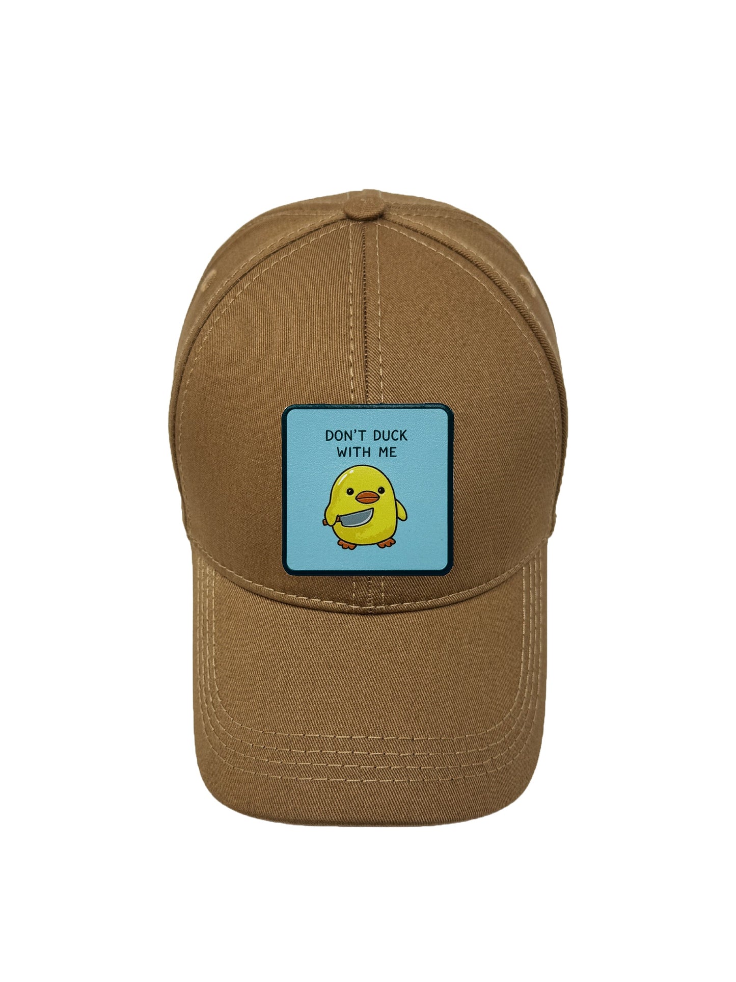 Don't Duck With Me | Embossed Removable Patch 6 Panel Baseball Hat – %100 Cotton, Adjustable Strapback, Curved Bill , One Size Fits Most