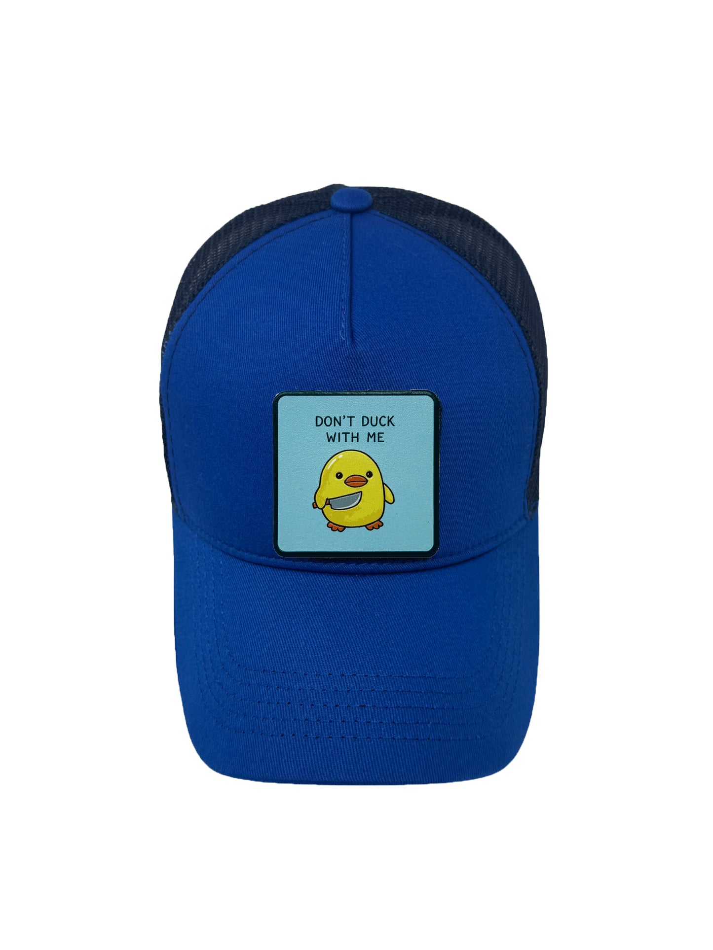 Don’t Duck With Me | Embossed Detailed Removable Patch Trucker Hat – Adjustable Snapback, Breathable Mesh, One Size Fits Most