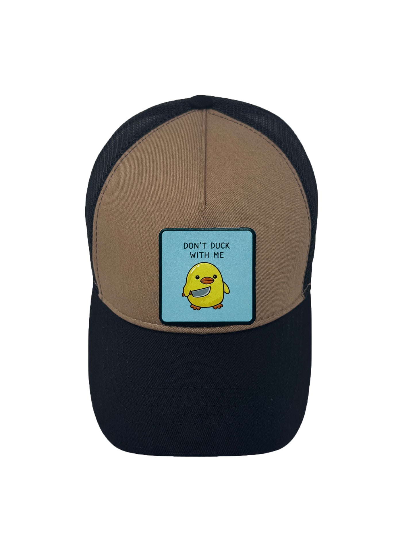Don’t Duck With Me | Embossed Detailed Removable Patch Trucker Hat – Adjustable Snapback, Breathable Mesh, One Size Fits Most