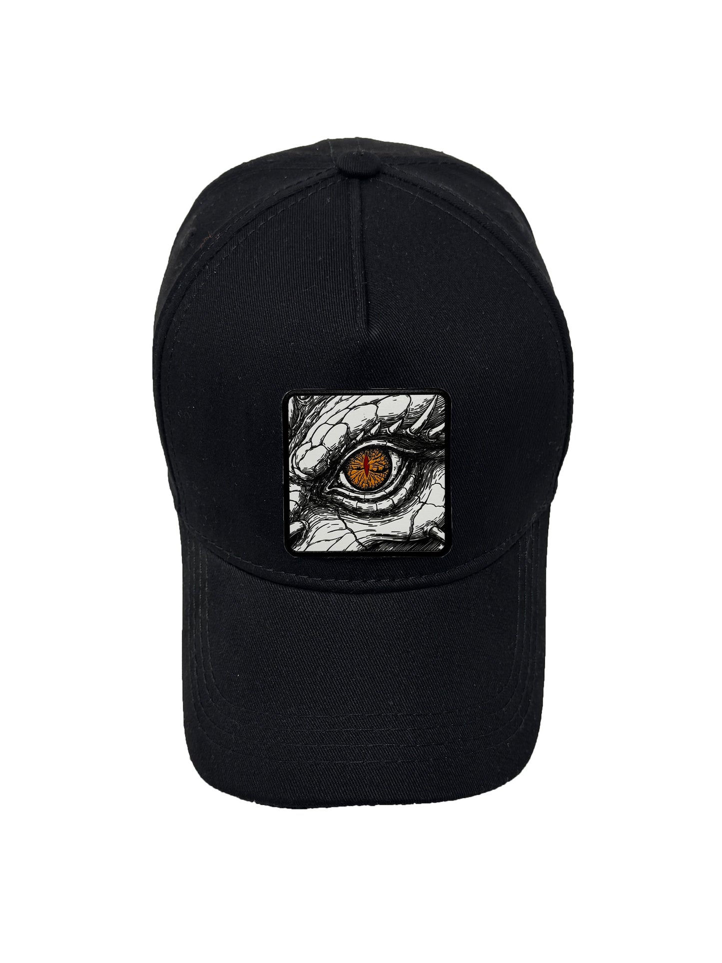 Dragon Eye | Embossed Removable Fantasy Patch 5 Panel Baseball Hat – %100 Cotton, Adjustable Strapback, Curved Bill , One Size Fits Most