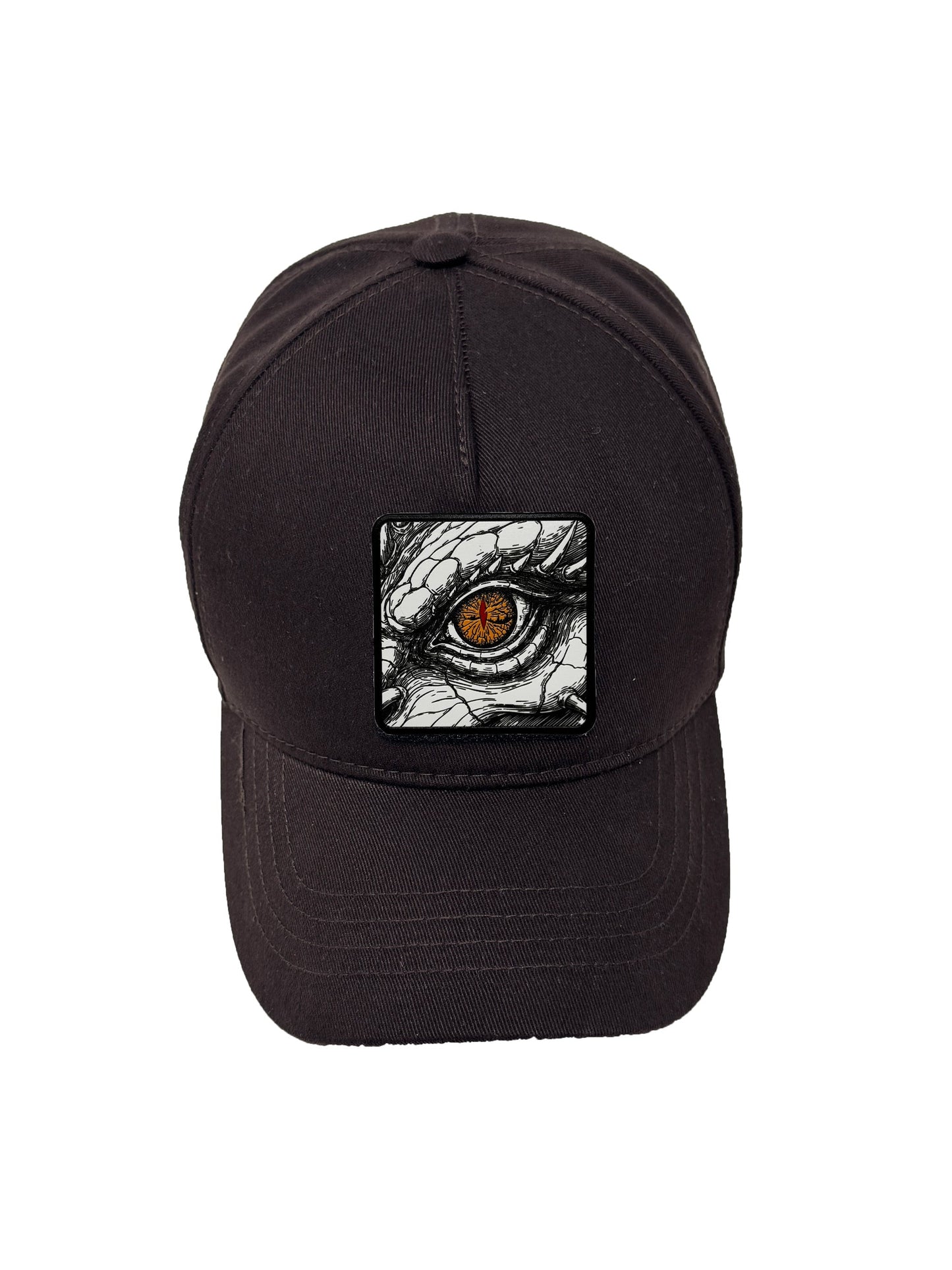 Dragon Eye | Embossed Removable Fantasy Patch 5 Panel Baseball Hat – %100 Cotton, Adjustable Strapback, Curved Bill , One Size Fits Most