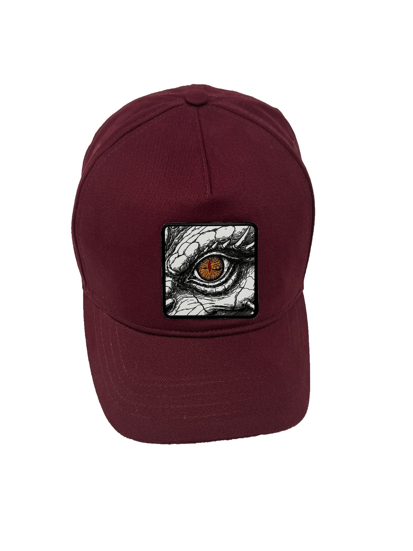 Dragon Eye | Embossed Removable Fantasy Patch 5 Panel Baseball Hat – %100 Cotton, Adjustable Strapback, Curved Bill , One Size Fits Most