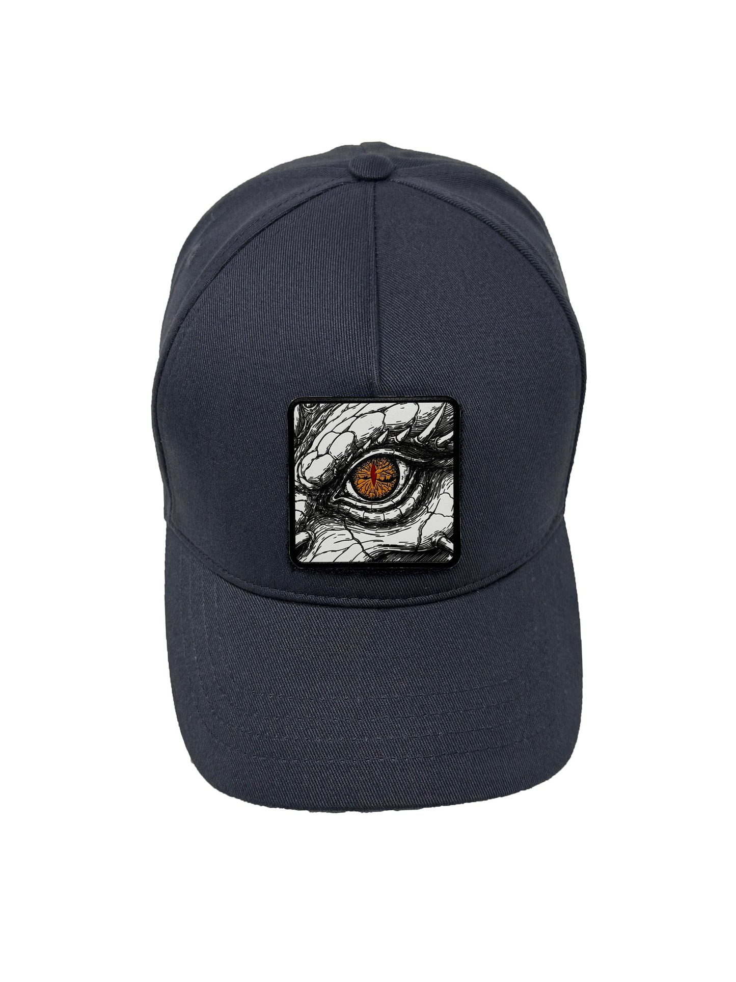 Dragon Eye | Embossed Removable Fantasy Patch 5 Panel Baseball Hat – %100 Cotton, Adjustable Strapback, Curved Bill , One Size Fits Most