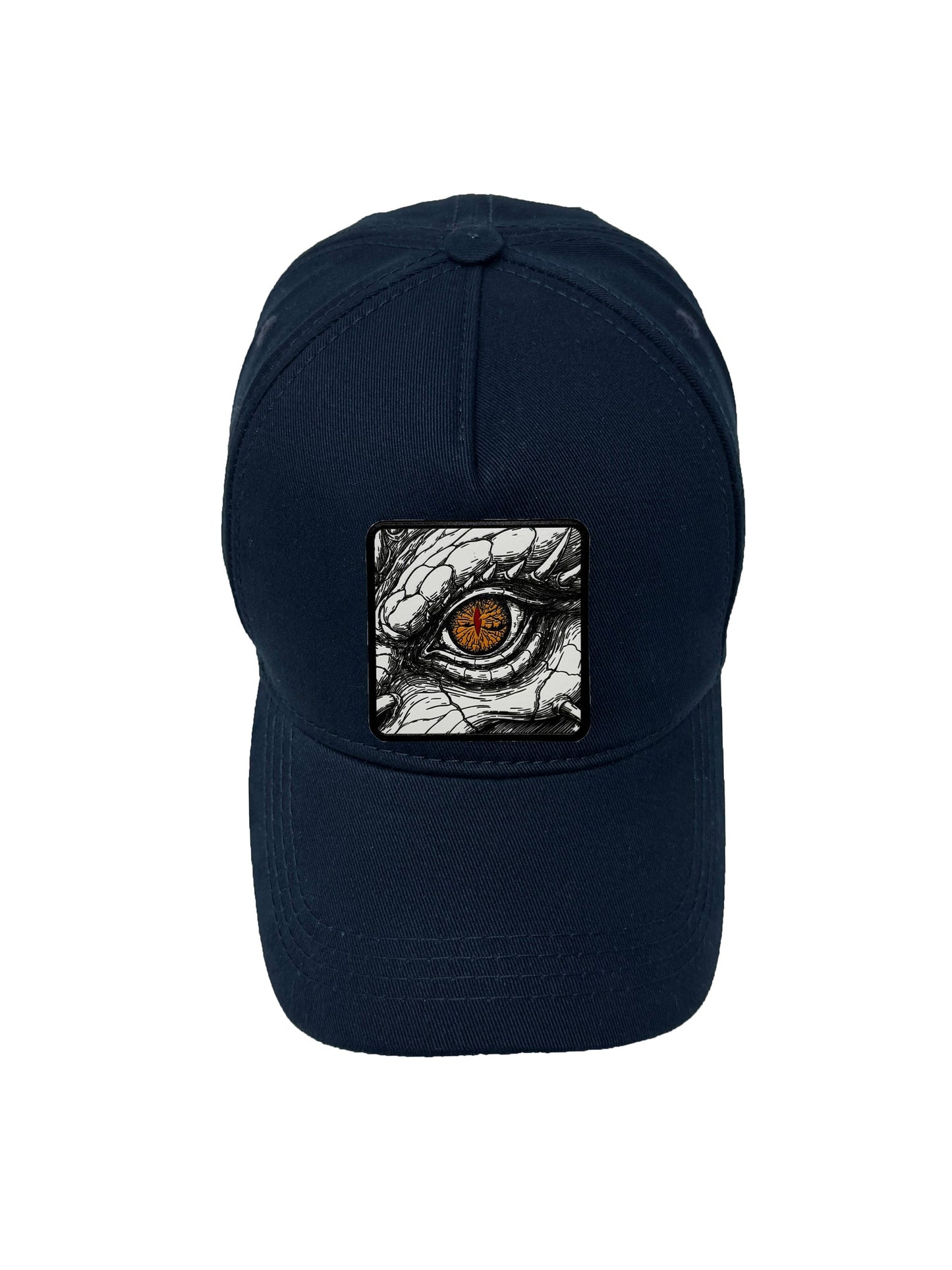 Dragon Eye | Embossed Removable Fantasy Patch 5 Panel Baseball Hat – %100 Cotton, Adjustable Strapback, Curved Bill , One Size Fits Most