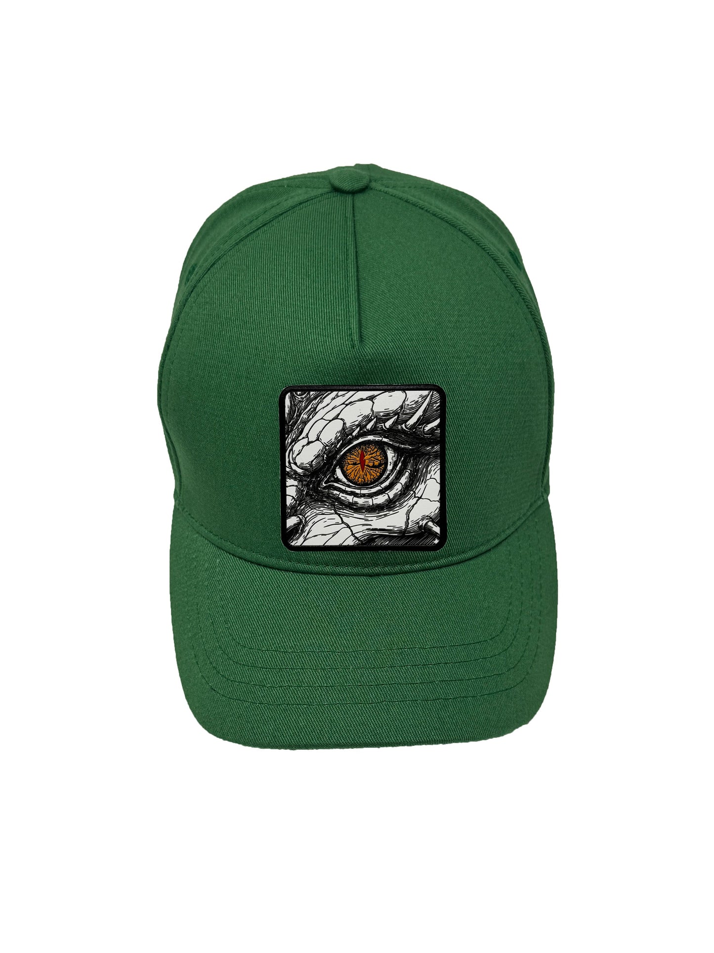 Dragon Eye | Embossed Removable Fantasy Patch 5 Panel Baseball Hat – %100 Cotton, Adjustable Strapback, Curved Bill , One Size Fits Most