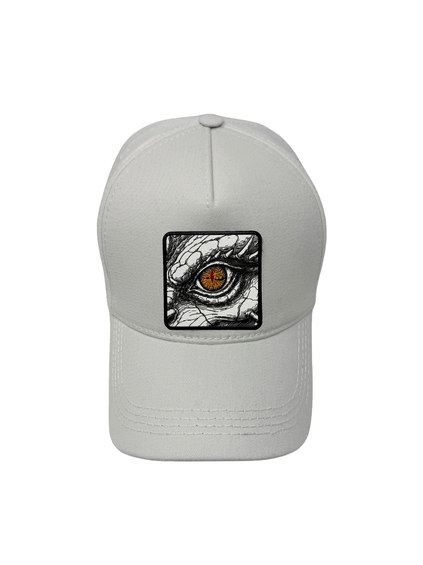 Dragon Eye | Embossed Removable Fantasy Patch 5 Panel Baseball Hat – %100 Cotton, Adjustable Strapback, Curved Bill , One Size Fits Most