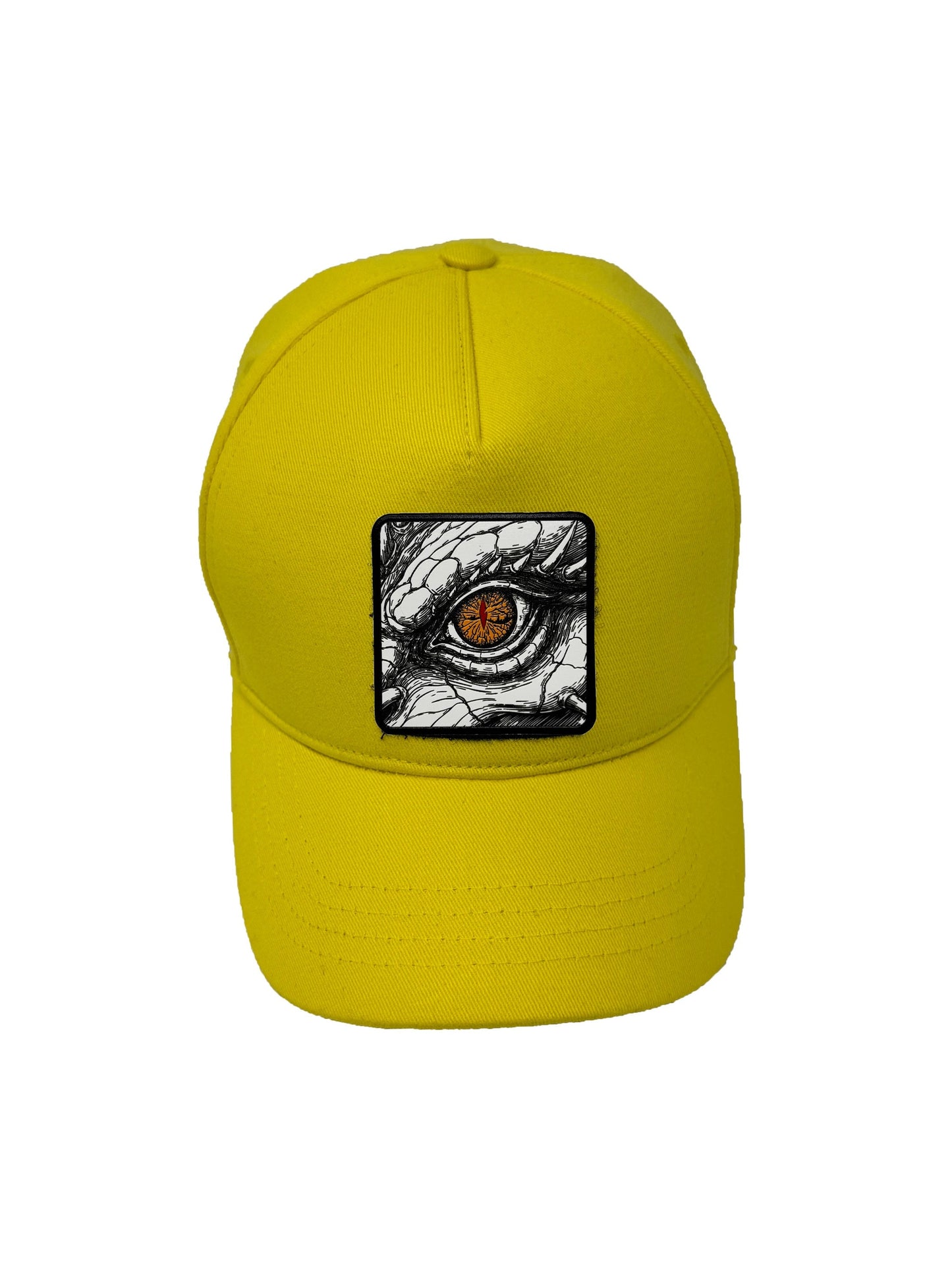 Dragon Eye | Embossed Removable Fantasy Patch 5 Panel Baseball Hat – %100 Cotton, Adjustable Strapback, Curved Bill , One Size Fits Most