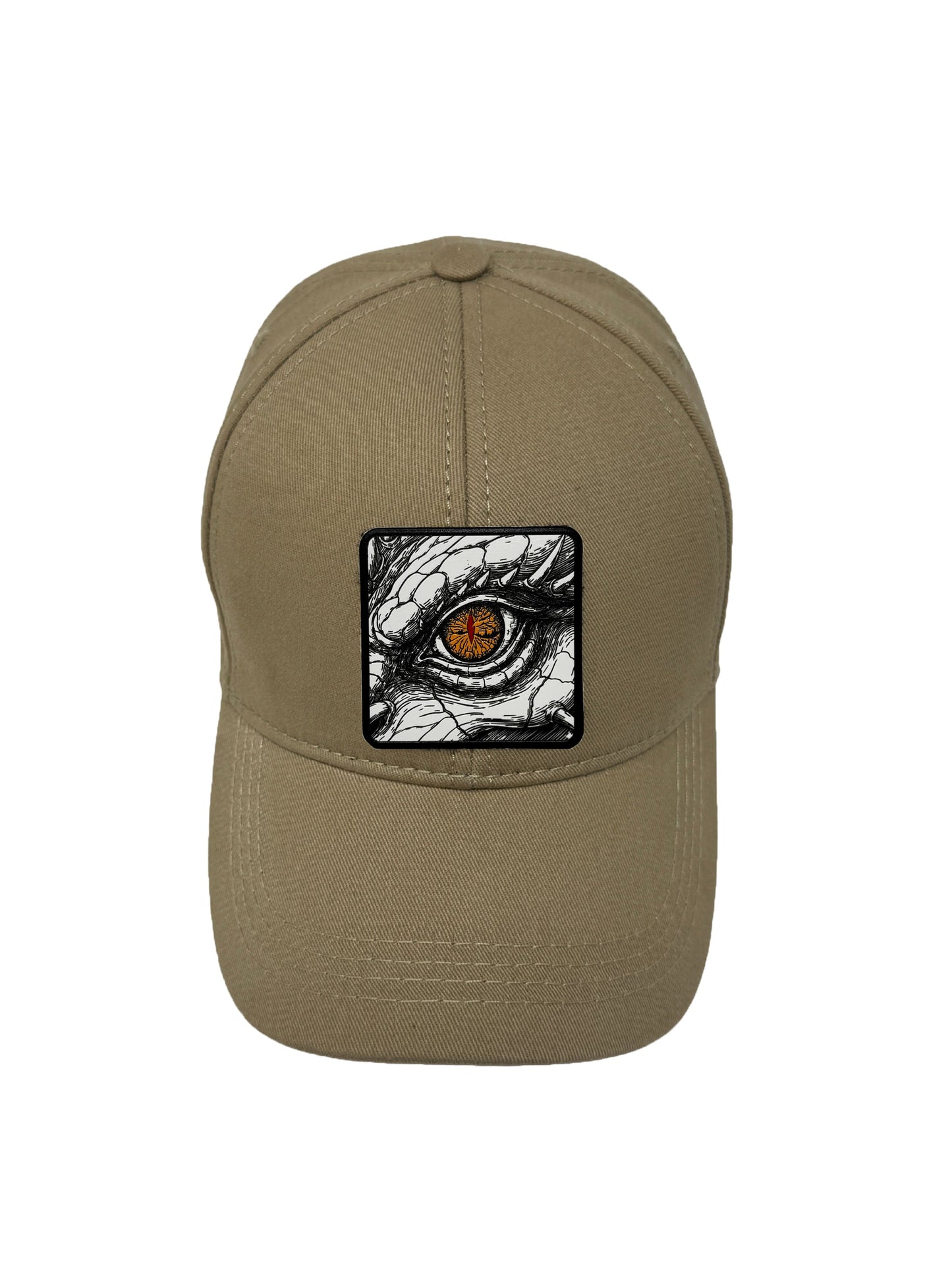 Dragon Eye | Embossed Removable Fantasy Patch 6 Panel Baseball Hat – %100 Cotton, Adjustable Strapback, Curved Bill , One Size Fits Most