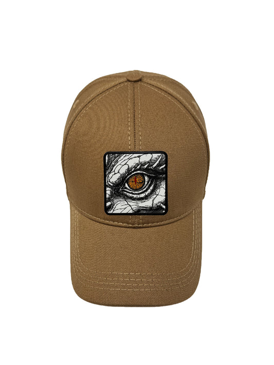 Dragon Eye | Embossed Removable Fantasy Patch 6 Panel Baseball Hat – %100 Cotton, Adjustable Strapback, Curved Bill , One Size Fits Most