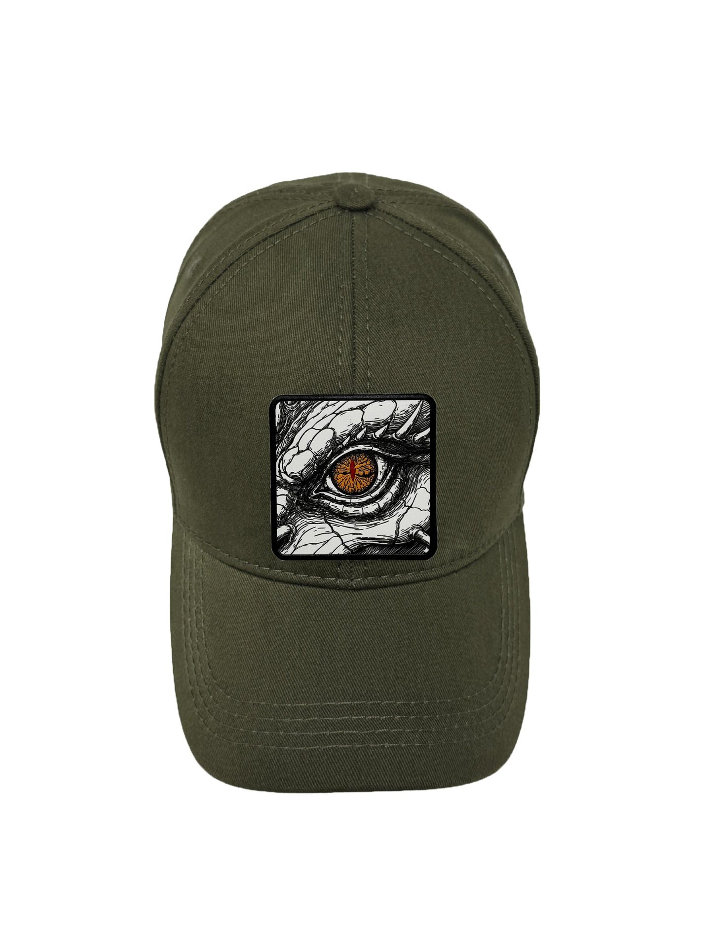 Dragon Eye | Embossed Removable Fantasy Patch 6 Panel Baseball Hat – %100 Cotton, Adjustable Strapback, Curved Bill , One Size Fits Most
