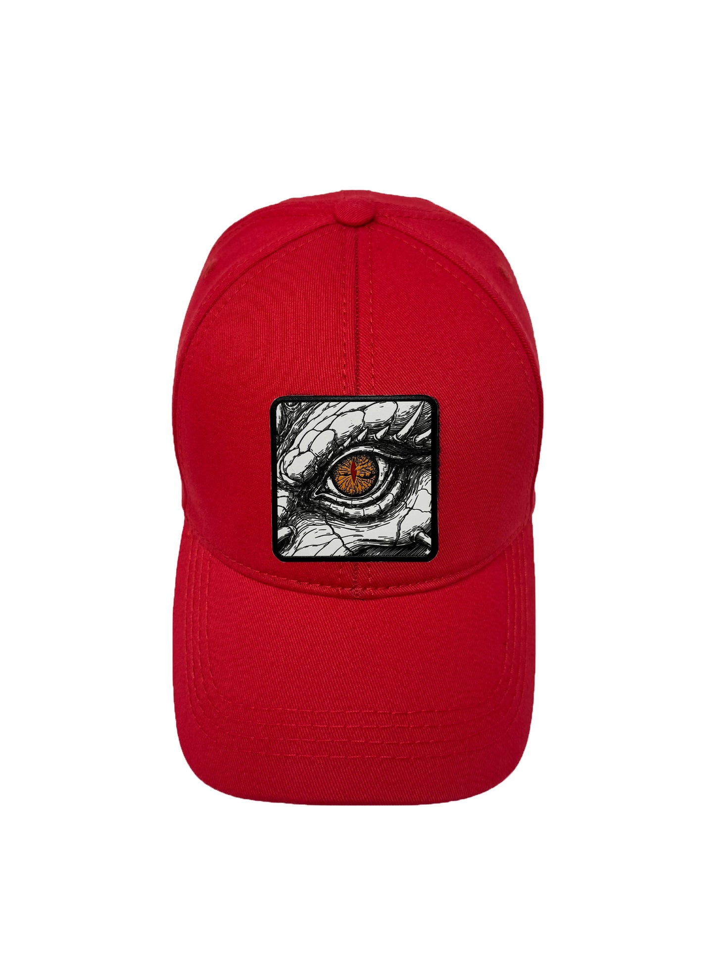 Dragon Eye | Embossed Removable Fantasy Patch 6 Panel Baseball Hat – %100 Cotton, Adjustable Strapback, Curved Bill , One Size Fits Most