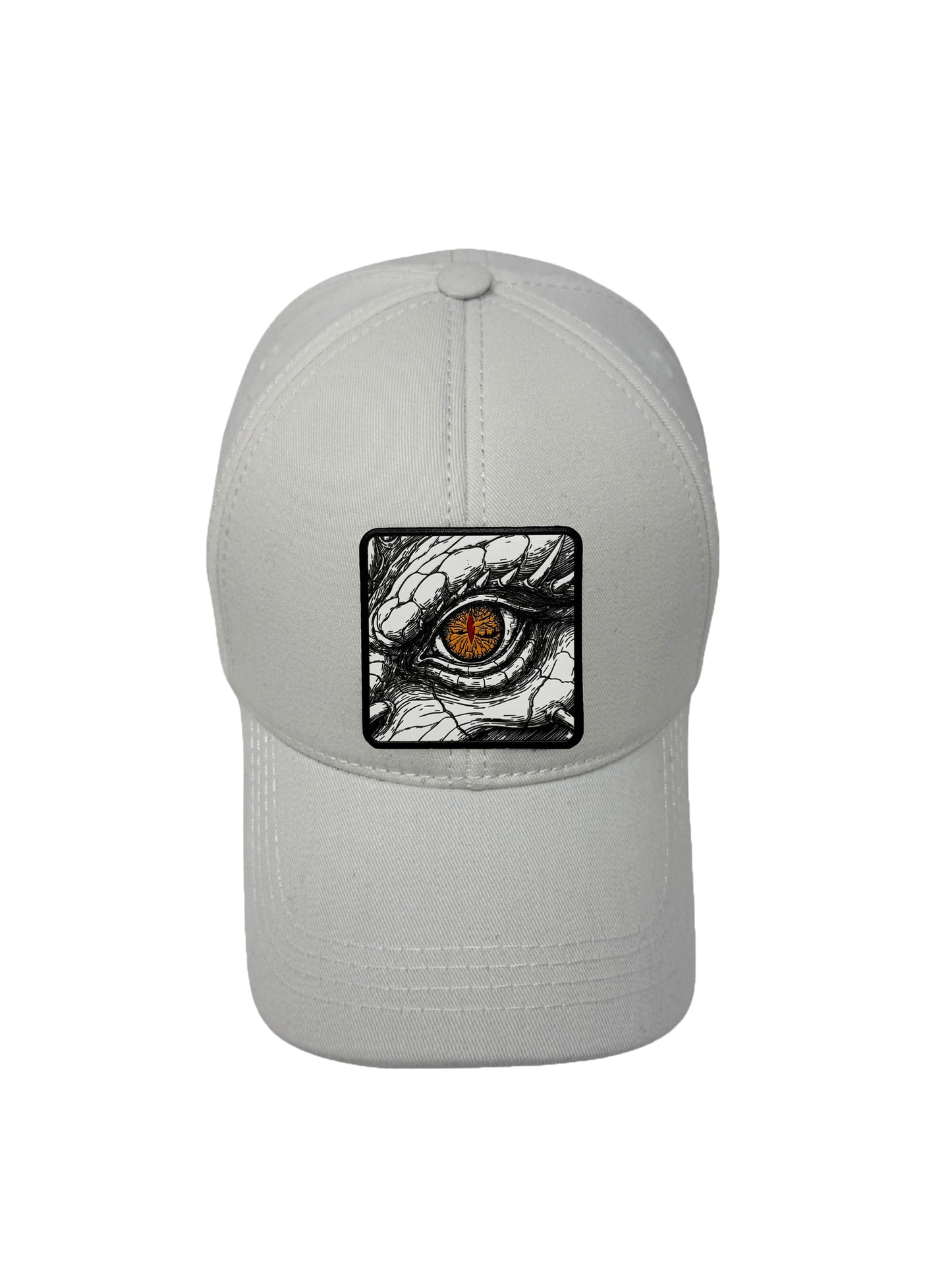 Dragon Eye | Embossed Removable Fantasy Patch 6 Panel Baseball Hat – %100 Cotton, Adjustable Strapback, Curved Bill , One Size Fits Most