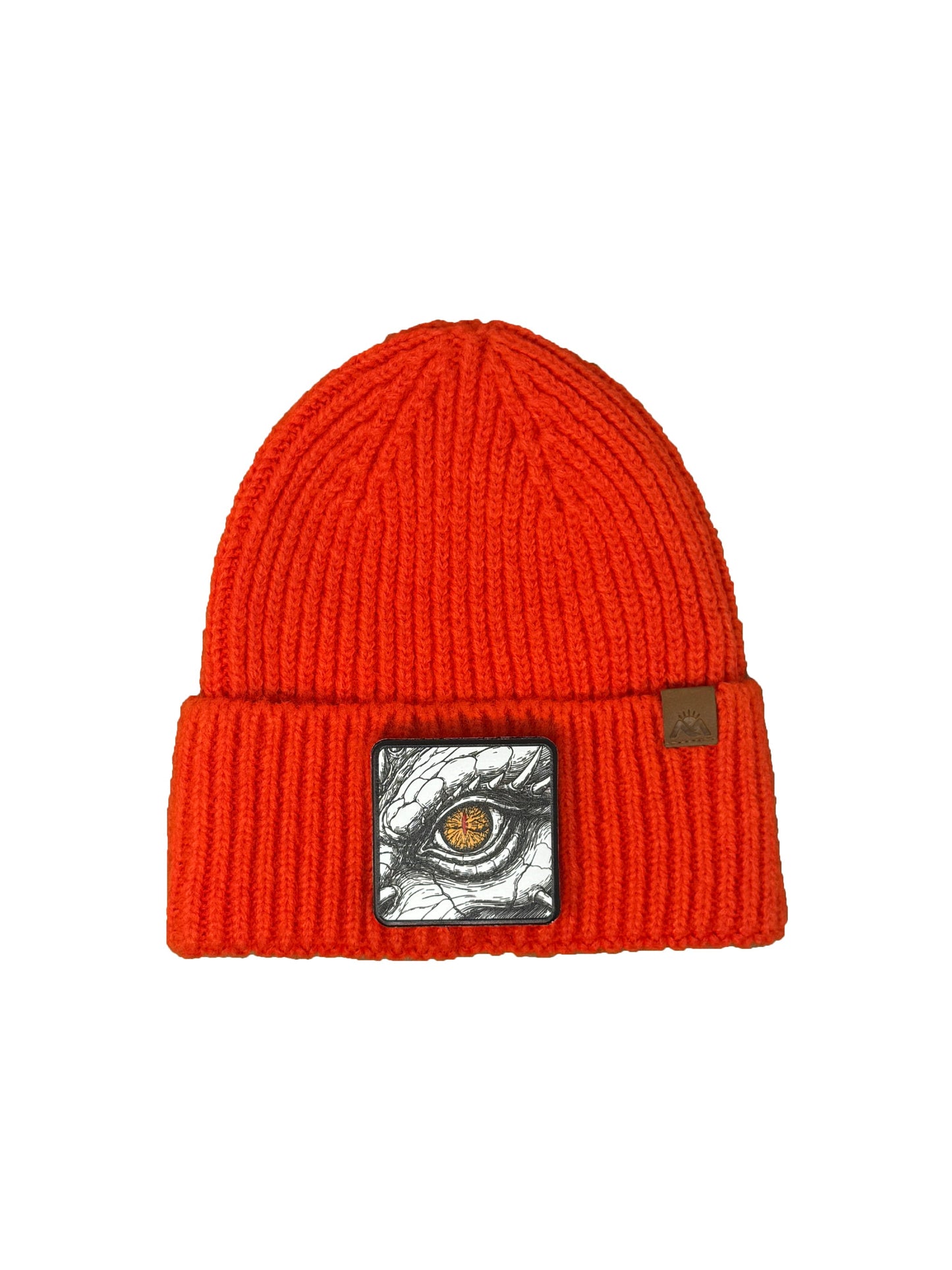 Dragon Eye | Embossed Removable Fantasy Patch Beanie - Wool Blend, Soft, Warm, One Size Fits Most