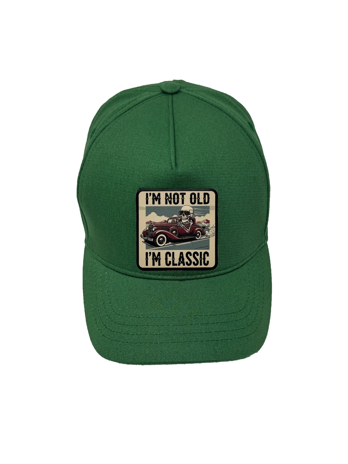 I am Classic | Embossed Removable Patch 5 Panel Baseball Hat – %100 Cotton, Adjustable Strapback, Curved Bill , One Size Fits Most