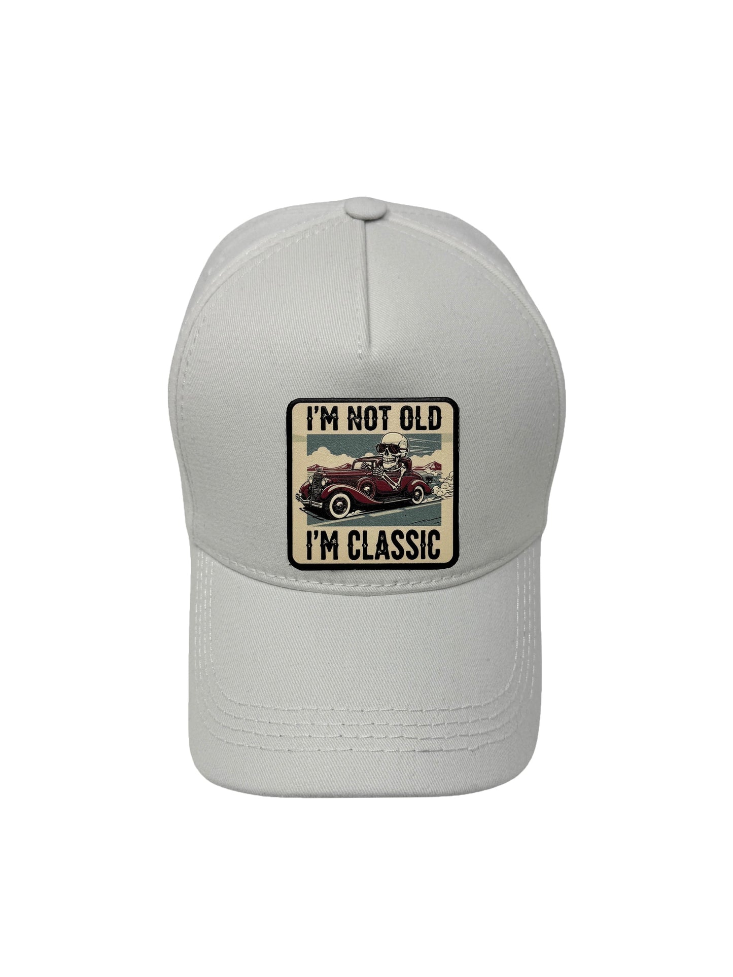 I am Classic | Embossed Removable Patch 5 Panel Baseball Hat – %100 Cotton, Adjustable Strapback, Curved Bill , One Size Fits Most