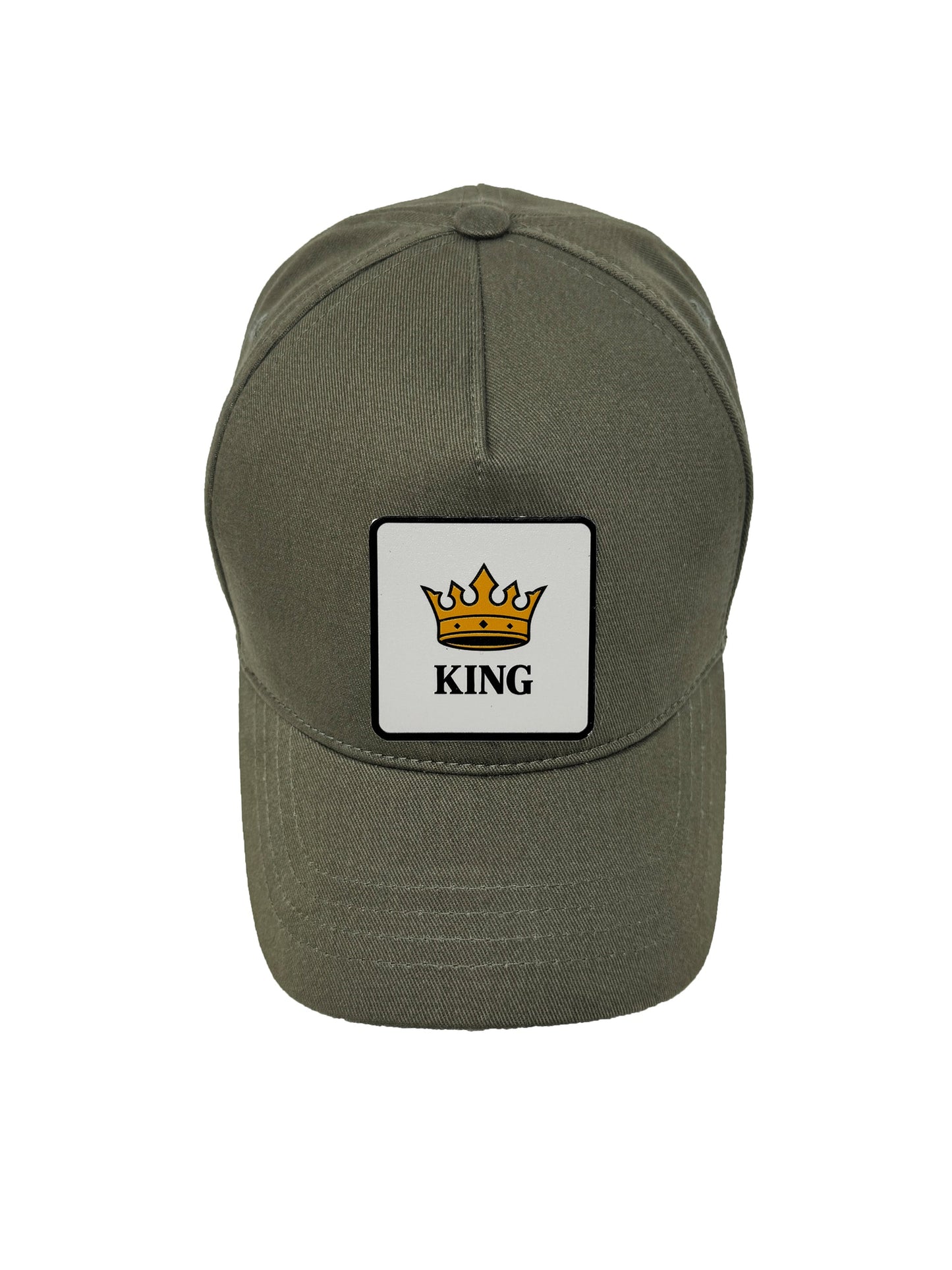 King | Embossed Removable Crown Patch 5 Panel Baseball Hat – %100 Cotton, Adjustable Strapback, Curved Bill , One Size Fits Most