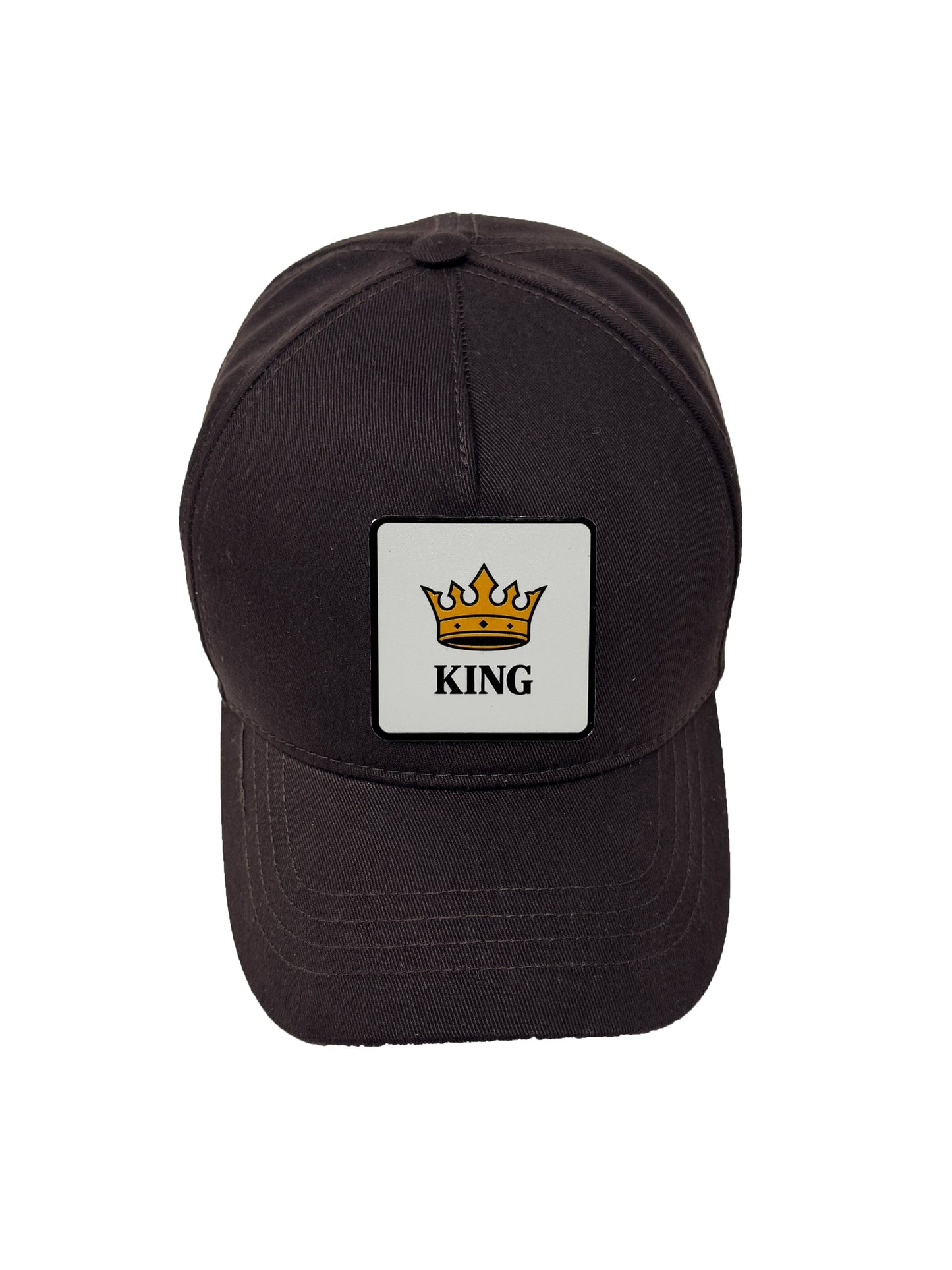 King | Embossed Removable Crown Patch 5 Panel Baseball Hat – %100 Cotton, Adjustable Strapback, Curved Bill , One Size Fits Most