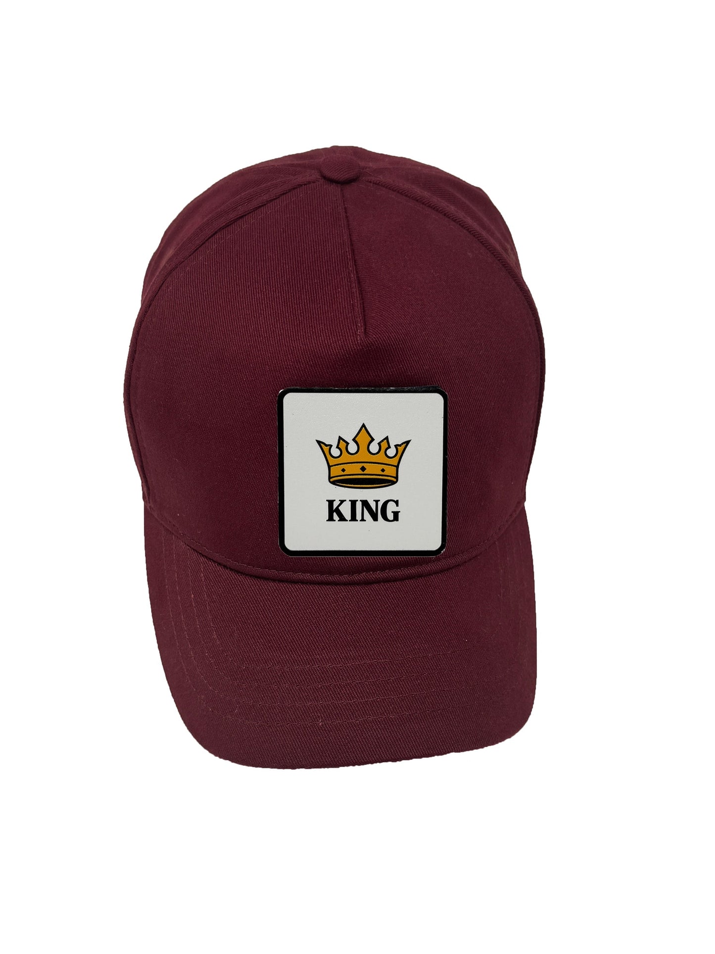 King | Embossed Removable Crown Patch 5 Panel Baseball Hat – %100 Cotton, Adjustable Strapback, Curved Bill , One Size Fits Most